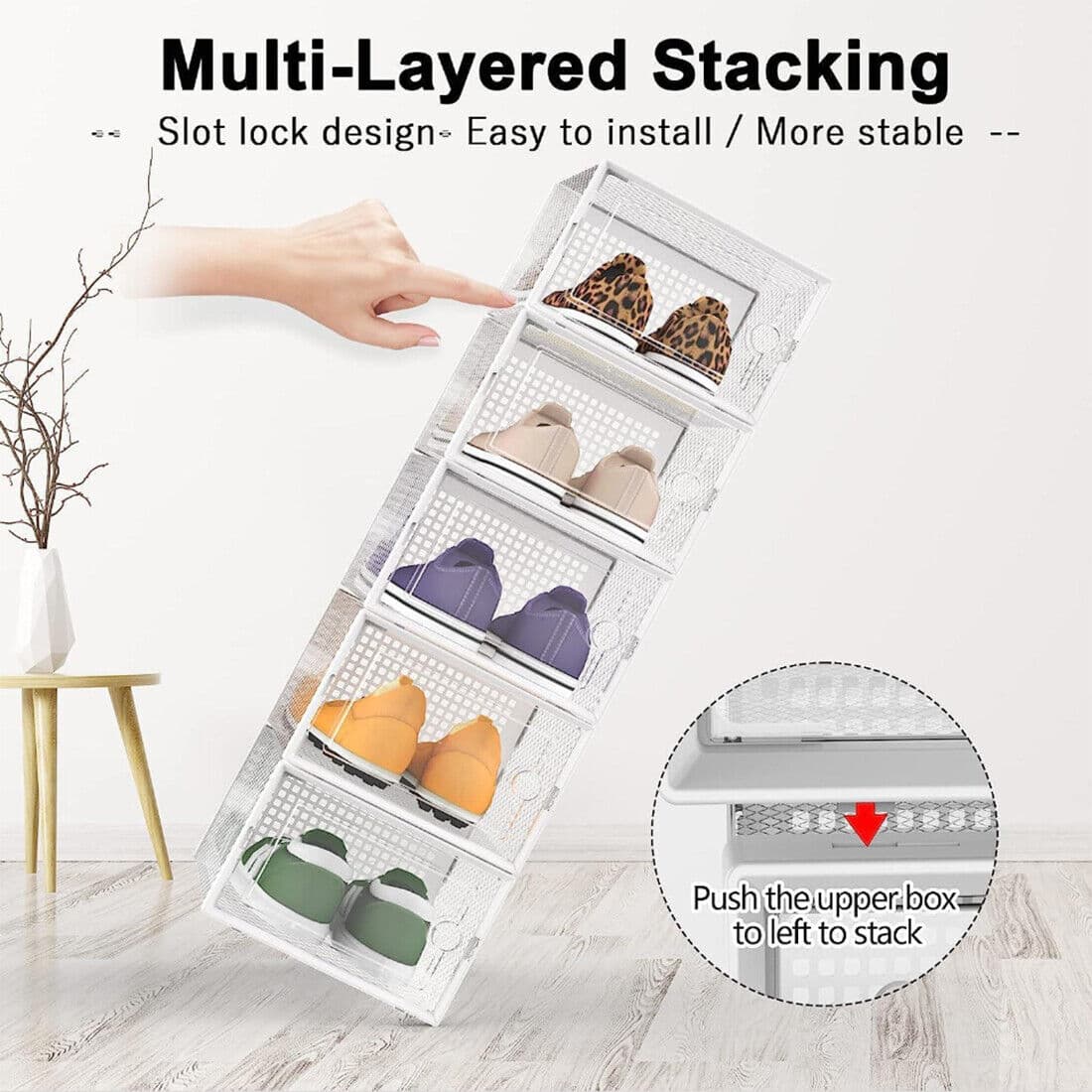 Transparent Stackable Shoe Boxes for Organised Footwear - image 1