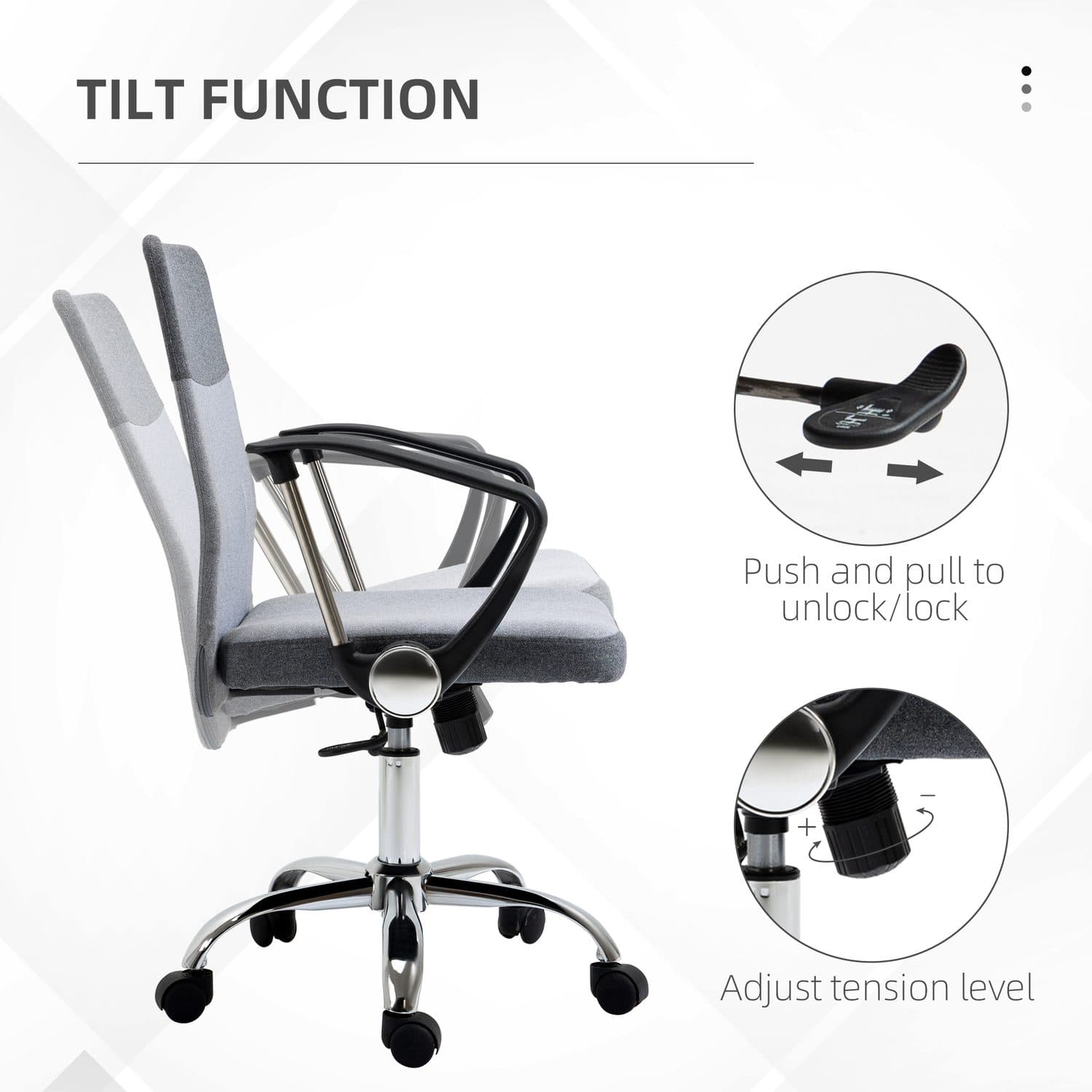 Grey Linen Office Chair - image 4