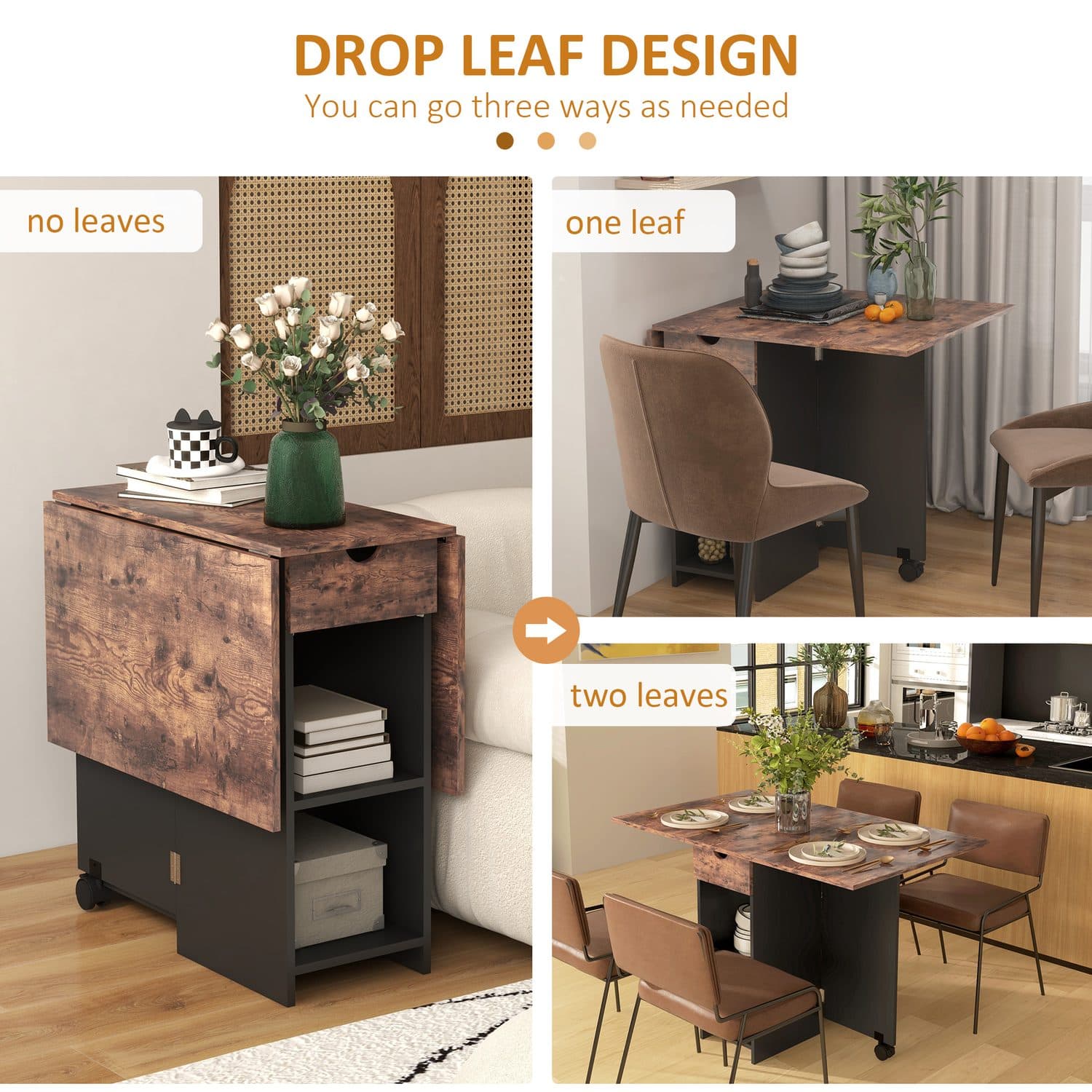Rustic Drop Leaf Table - image 4