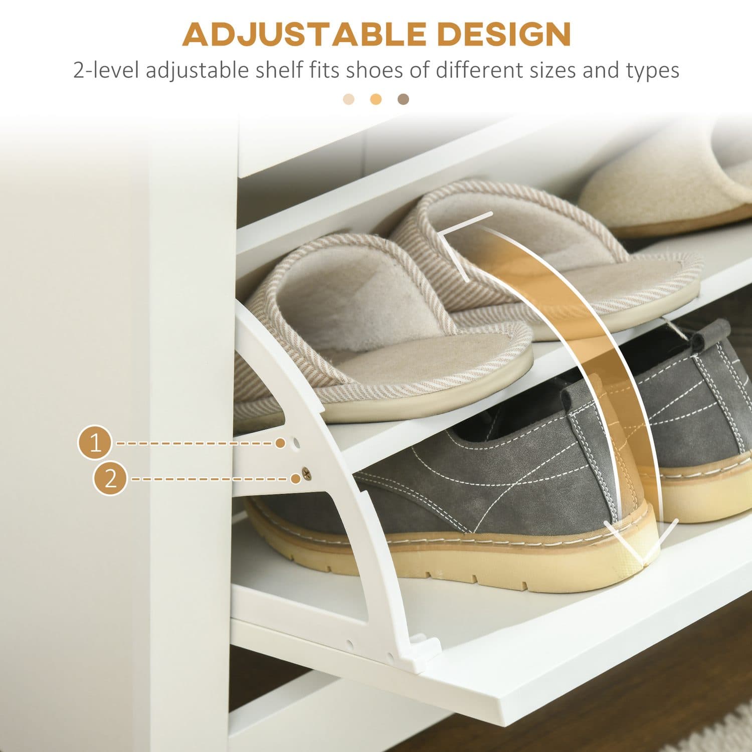 Slim White 3-Drawer Shoe Cabinet - image 4