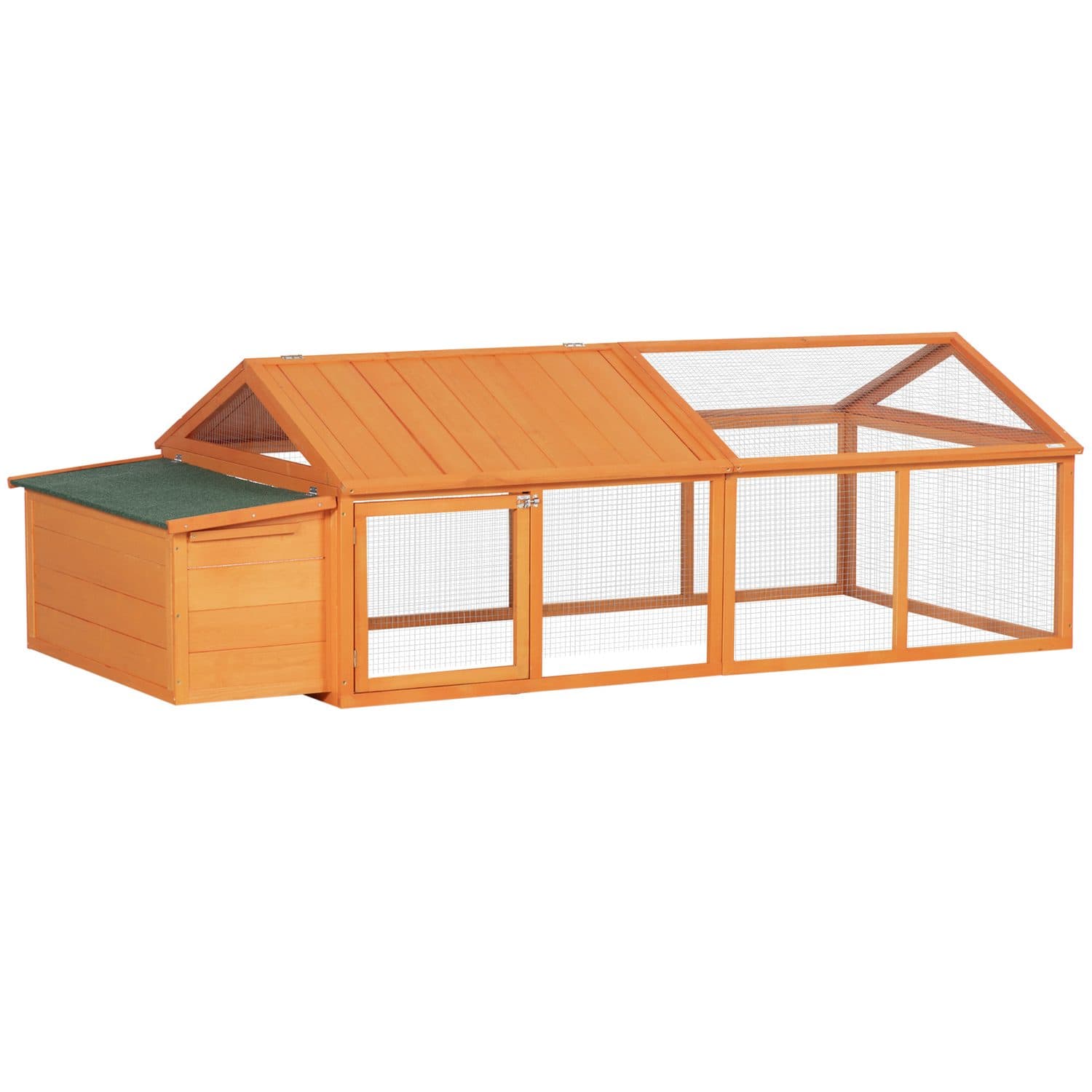 PawHut Wooden Chicken Coop with Nesting Box and Openable Roof