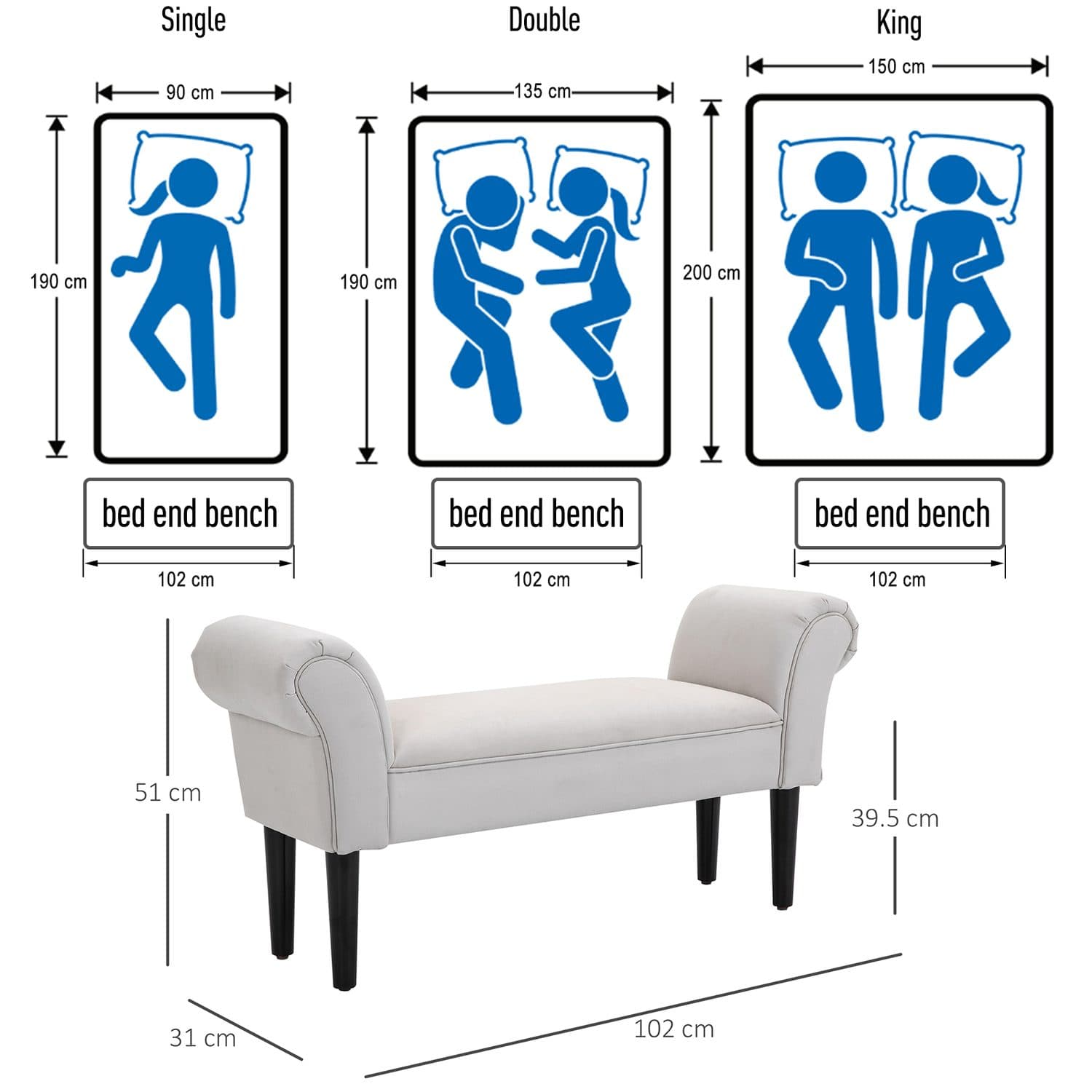 Modern Greyish White Upholstered Window Seat Bench - image 2
