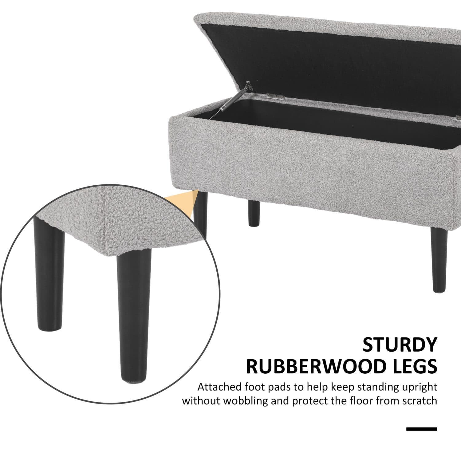 Grey 57L Storage Ottoman Bench - image 5