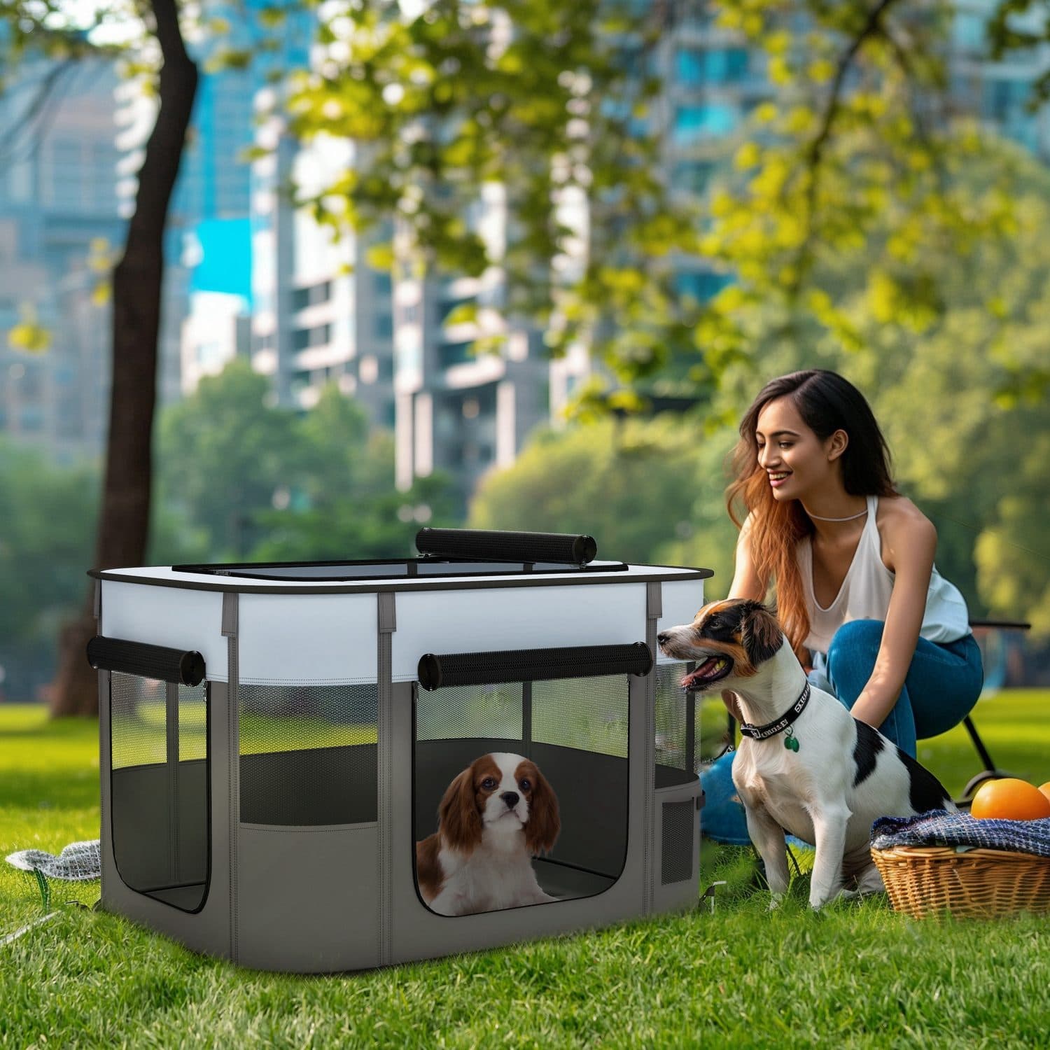 Portable Mesh Playpen for Dogs, Indoor or Outdoor - image 3