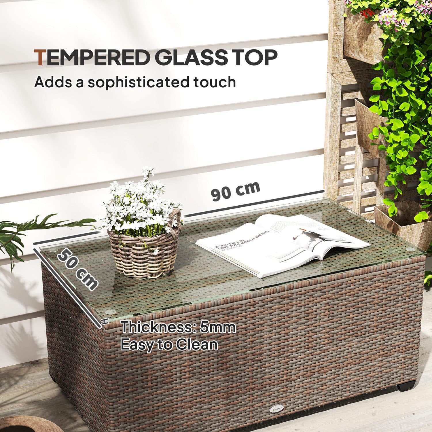 Rattan Glass-Top Table - image 3