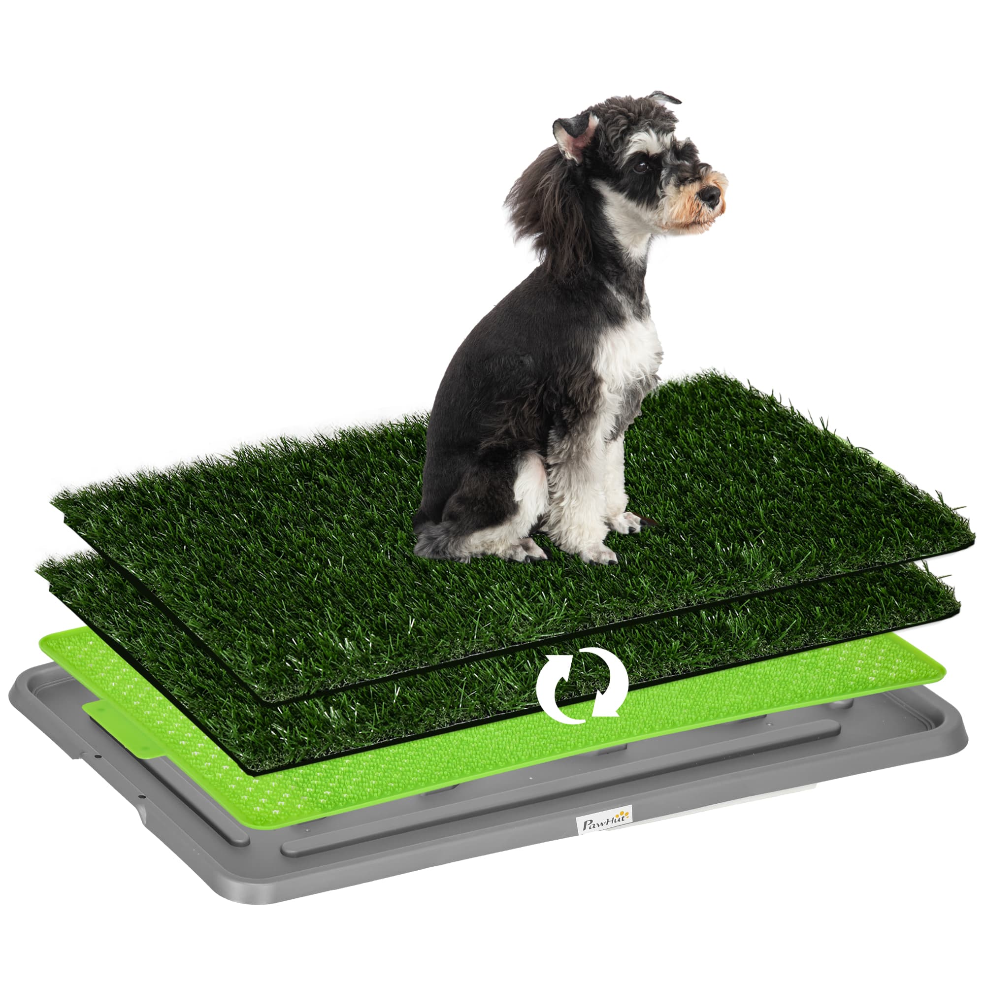 PawHut Dog Grass Toilet Pad with Drain Tray, 2 Packs, 67 x 41cm
