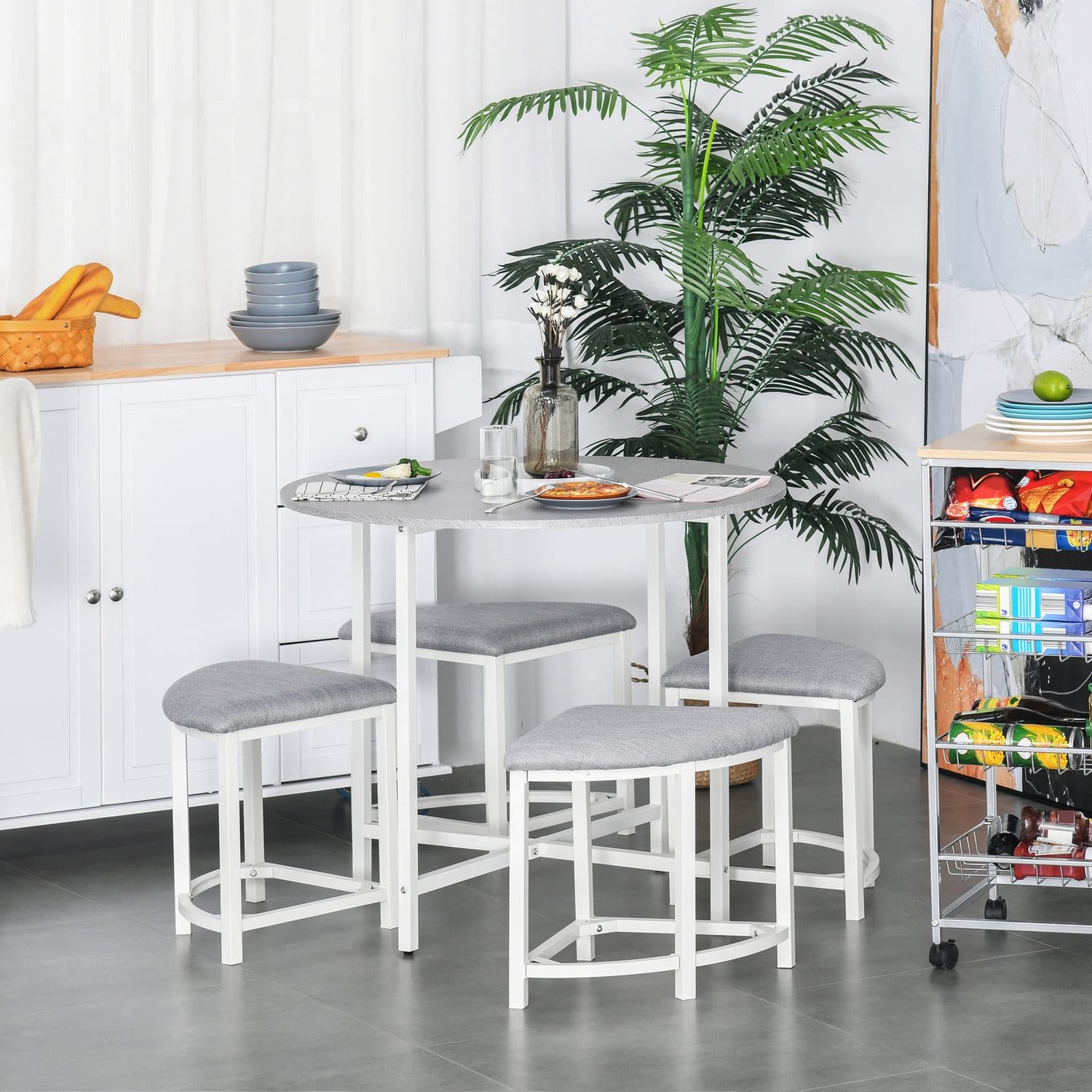 Space-Saving Round Dining Set - image 4