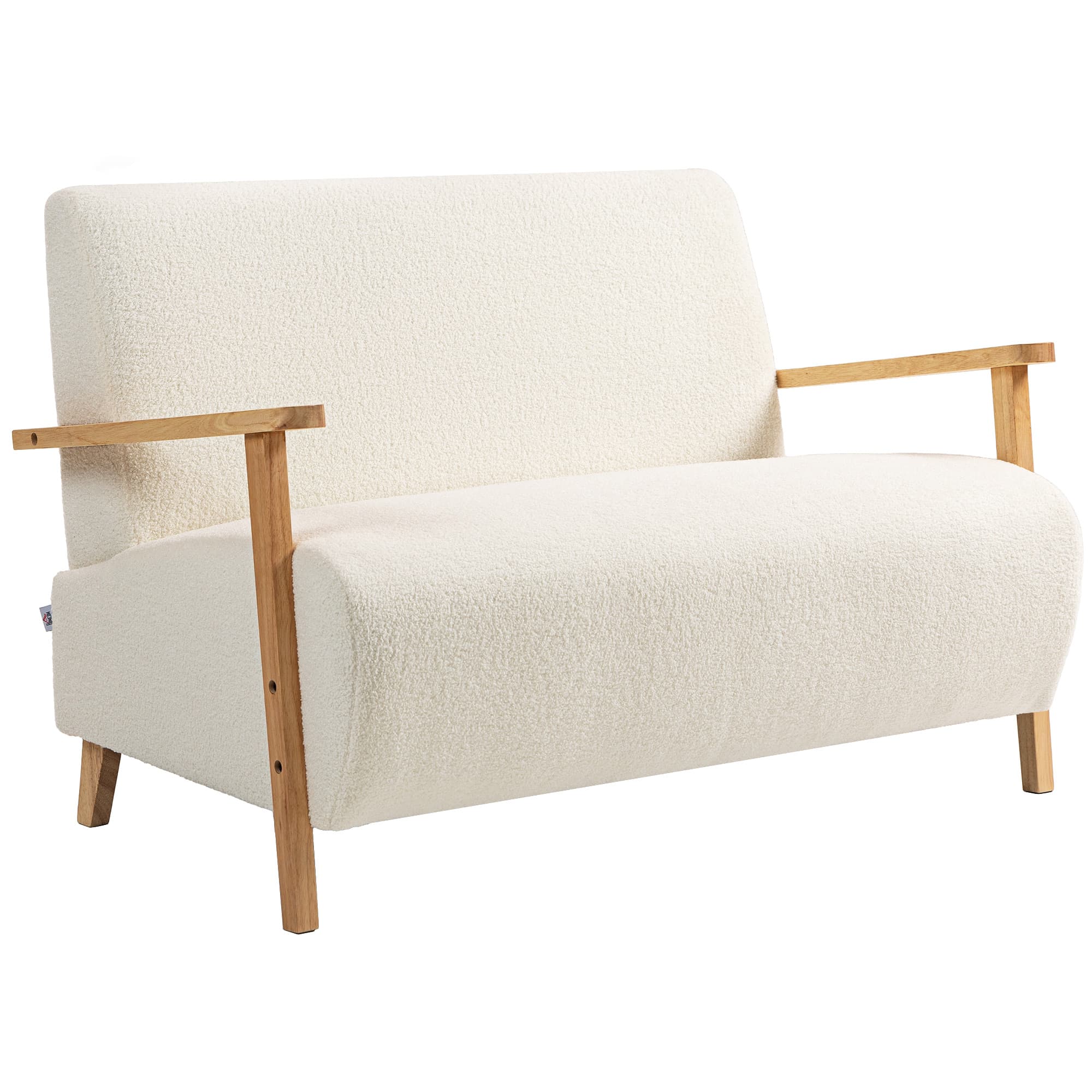 Cream White Sherpa 2 Seater Sofa