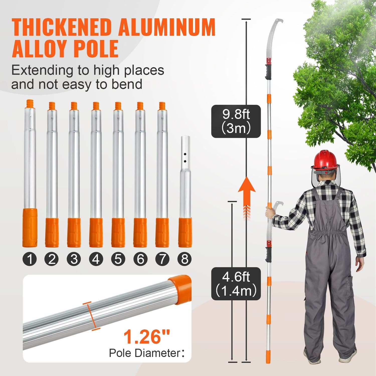 Manual Extendable Pole Saw for High Branch Pruning - image 2