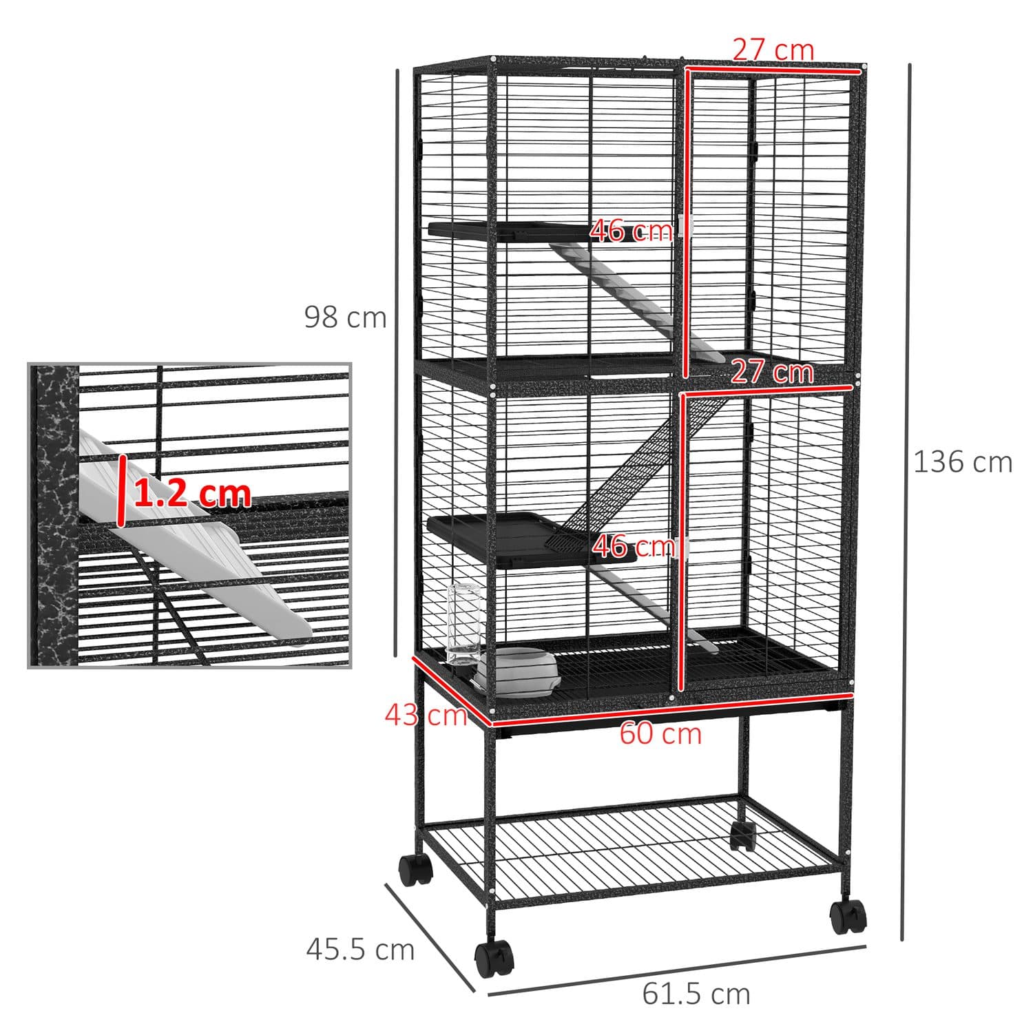 Rolling Four-Tier Cage for Chinchillas and Ferrets - image 2