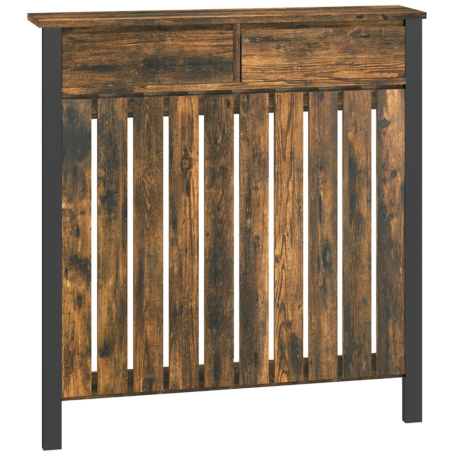 Rustic Industrial Radiator Cover - Rustic Brown