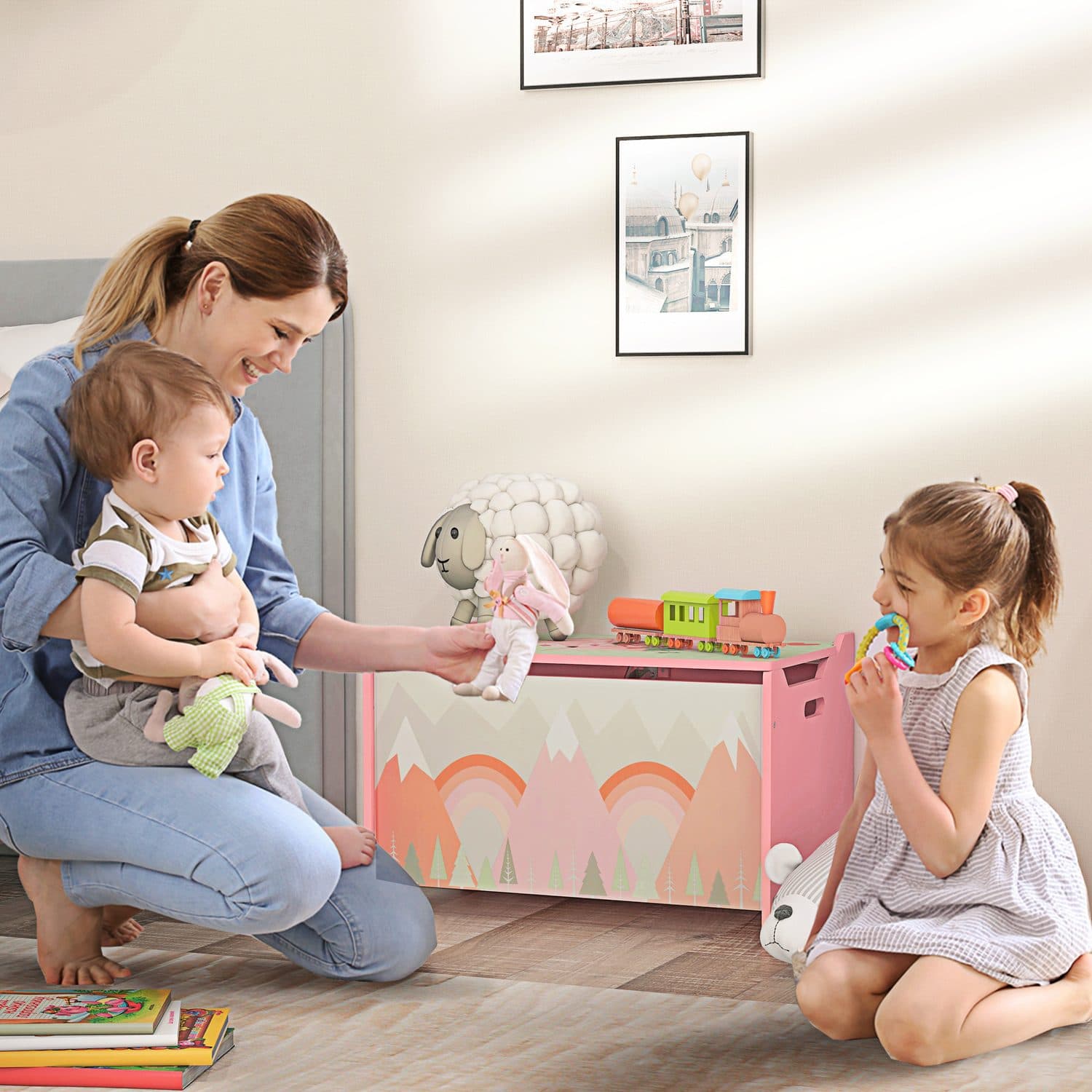 Pink Kids Toy Storage Chest For Tidier Playrooms - image 3