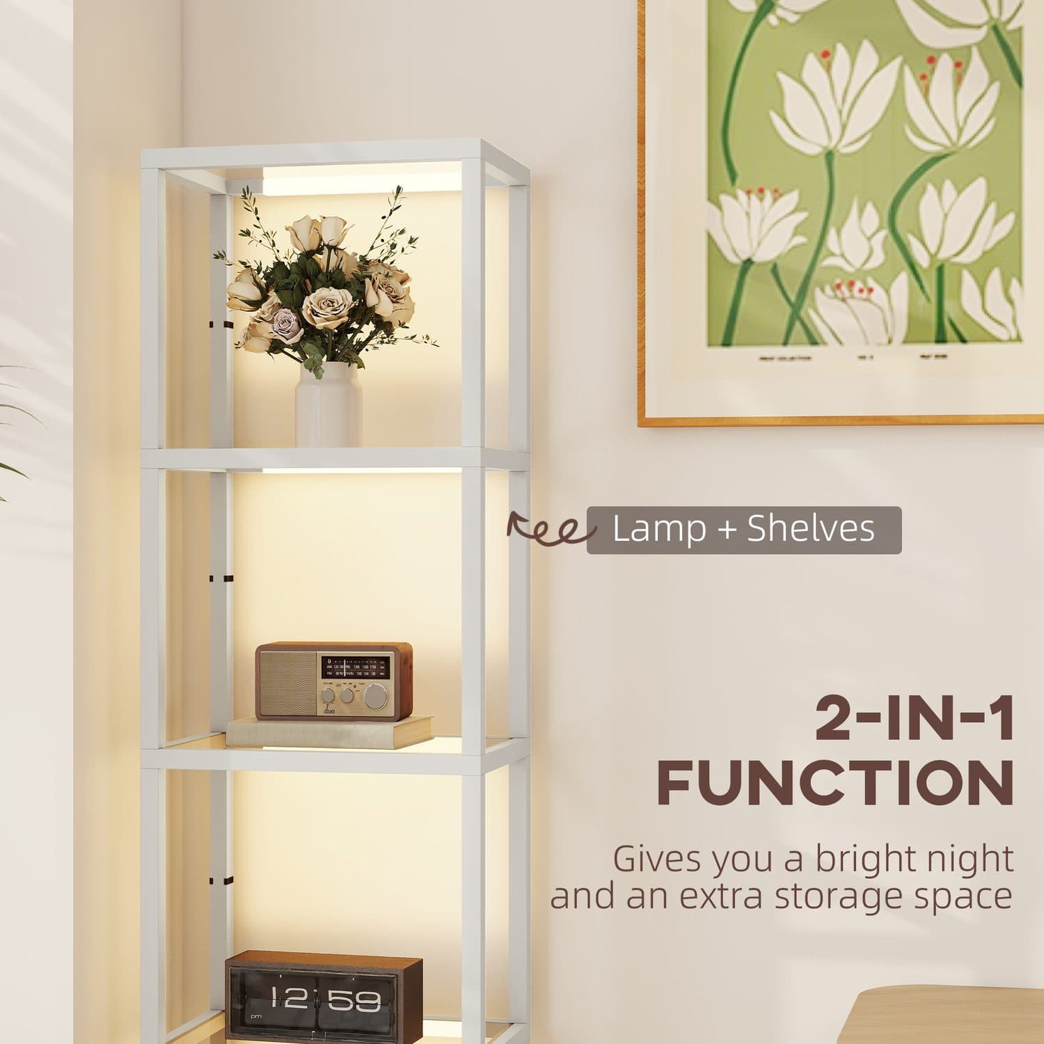 Grey 4-Tier LED Display Lamp - image 4