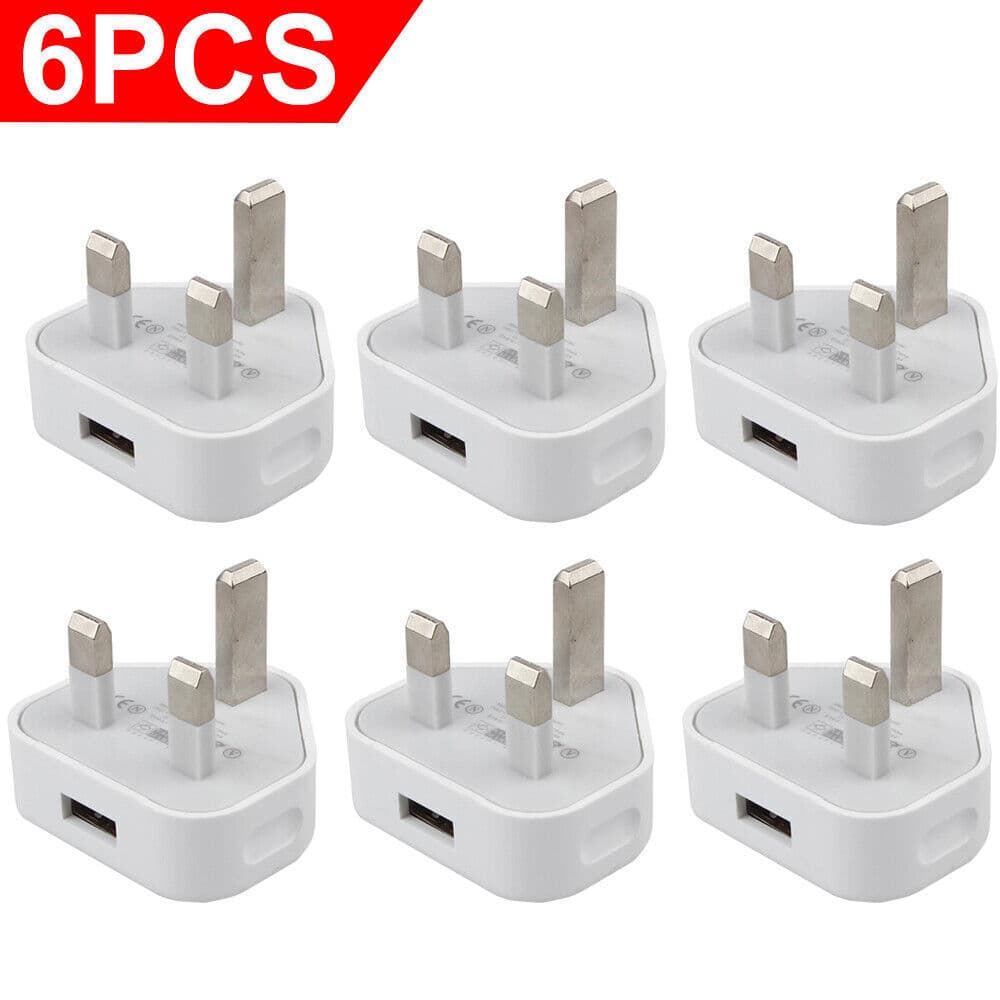 Six compact UK USB wall plugs for everyday charging - Default