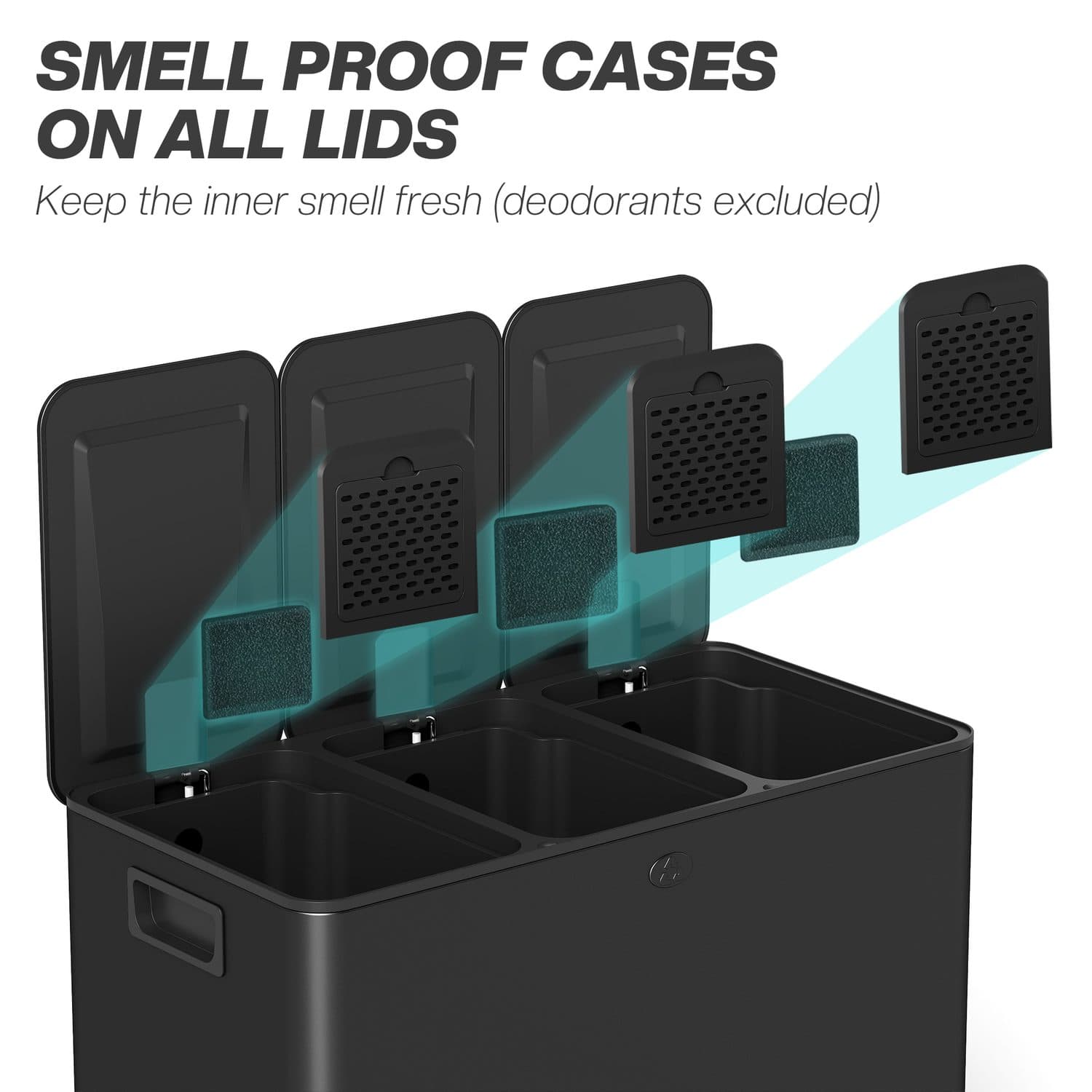 45L Triple Kitchen Bin - image 3