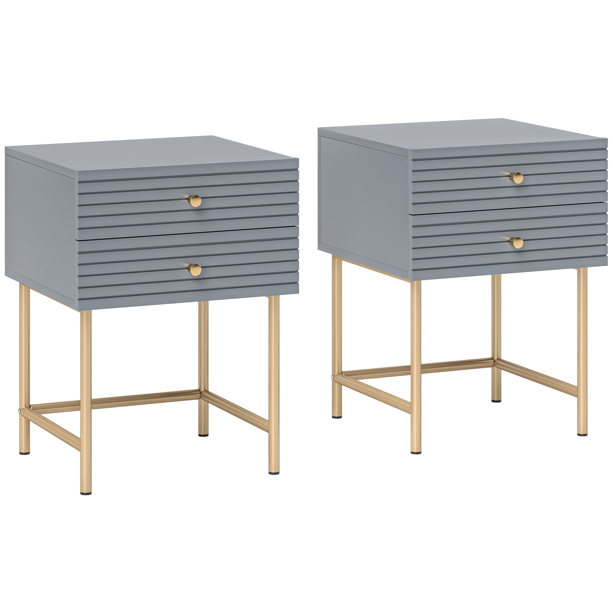 Grey & Gold Bedside Tables