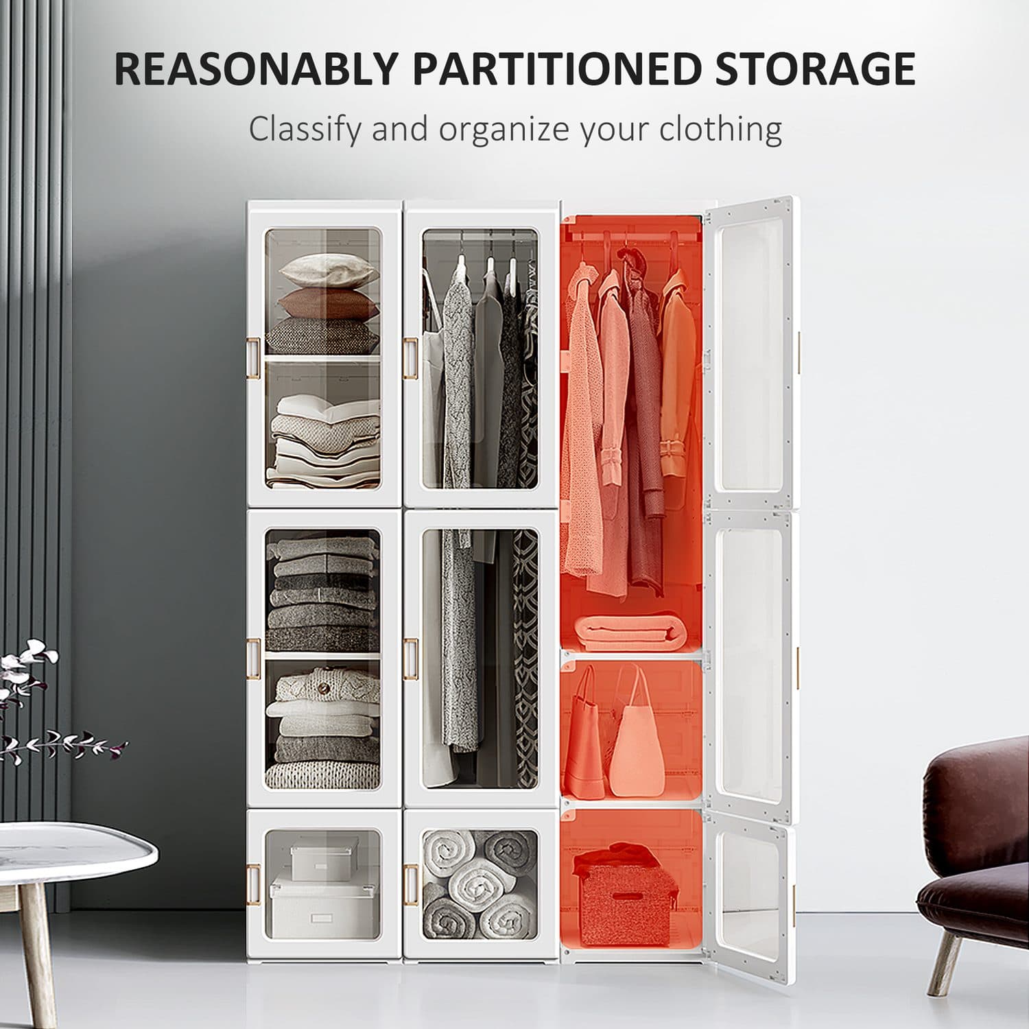Foldable White Wardrobe - image 3