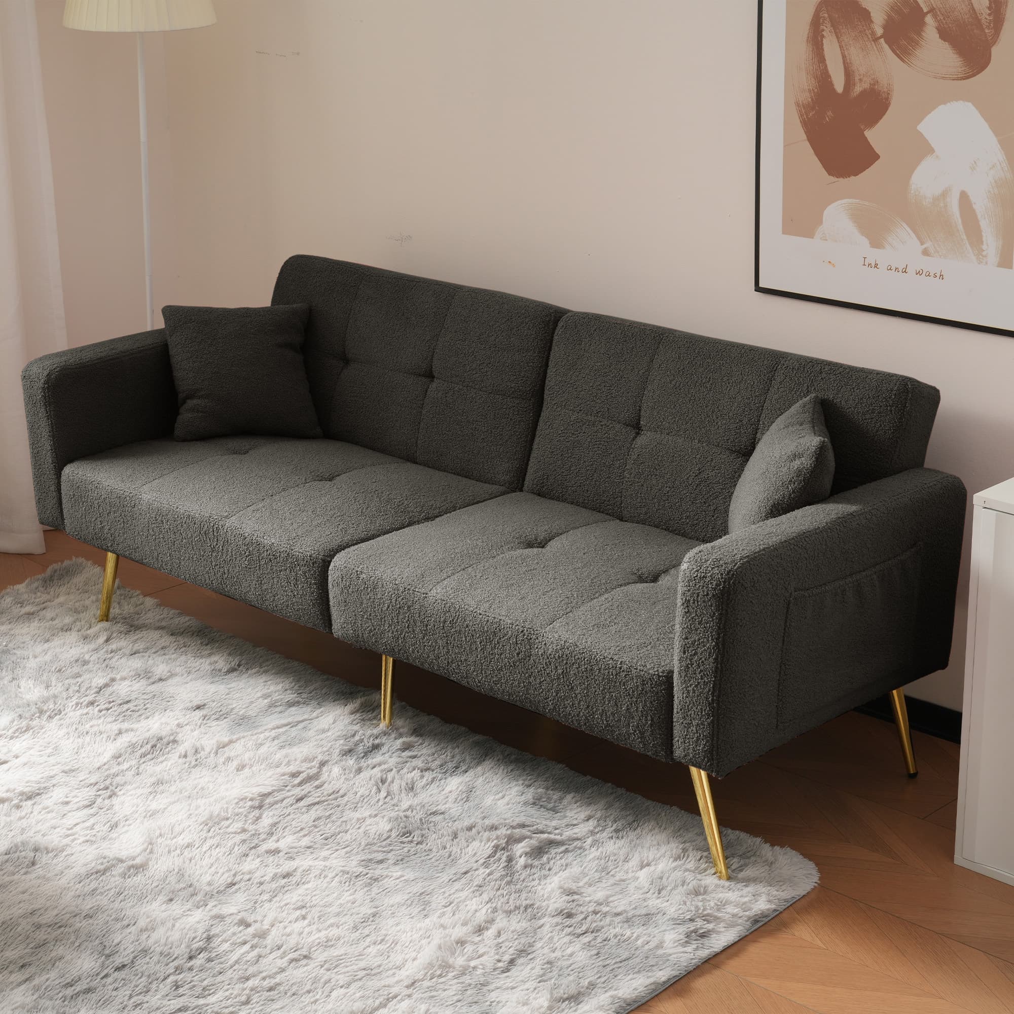 Stylish Sherpa Sofa Bed