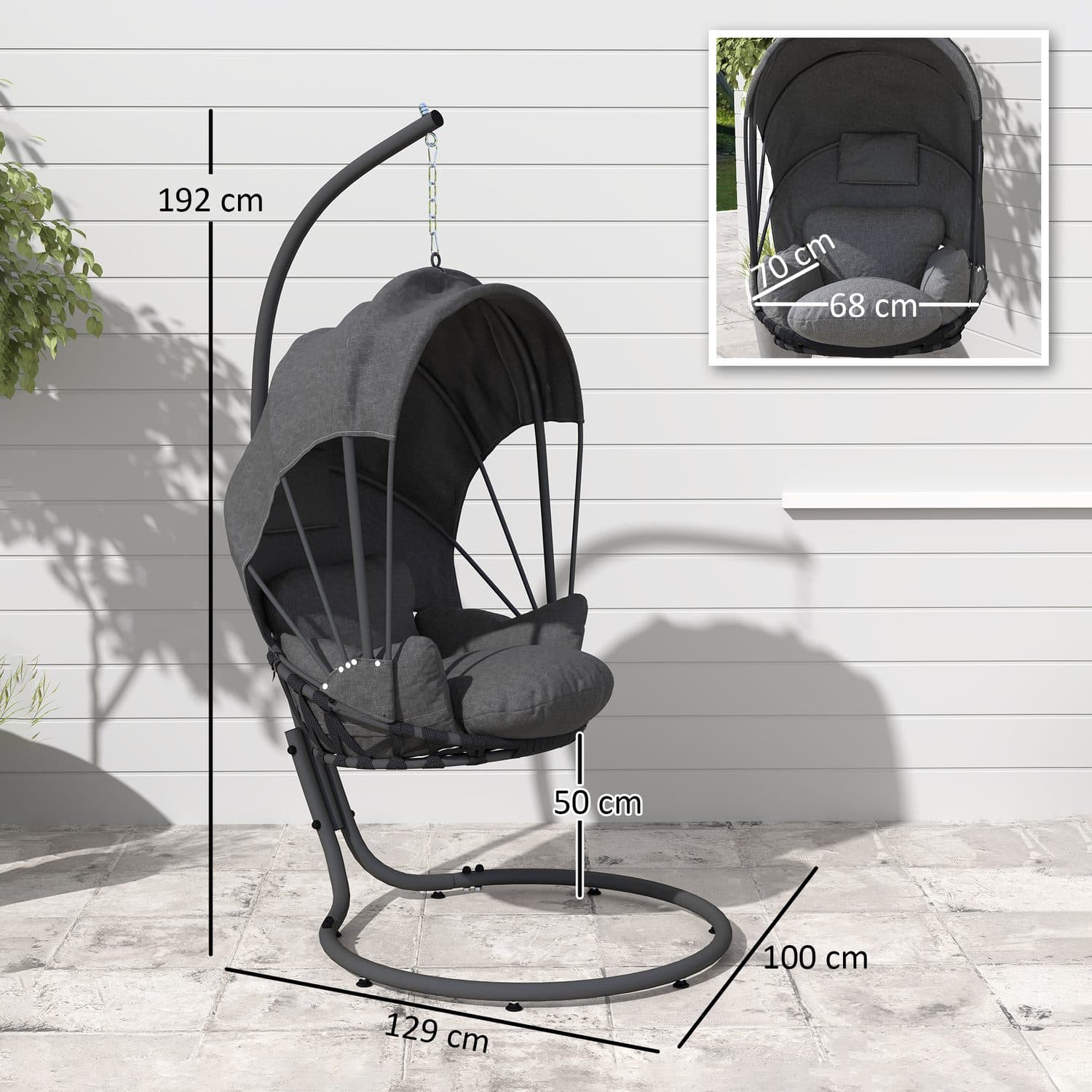 Grey Hanging Egg Chair - image 3