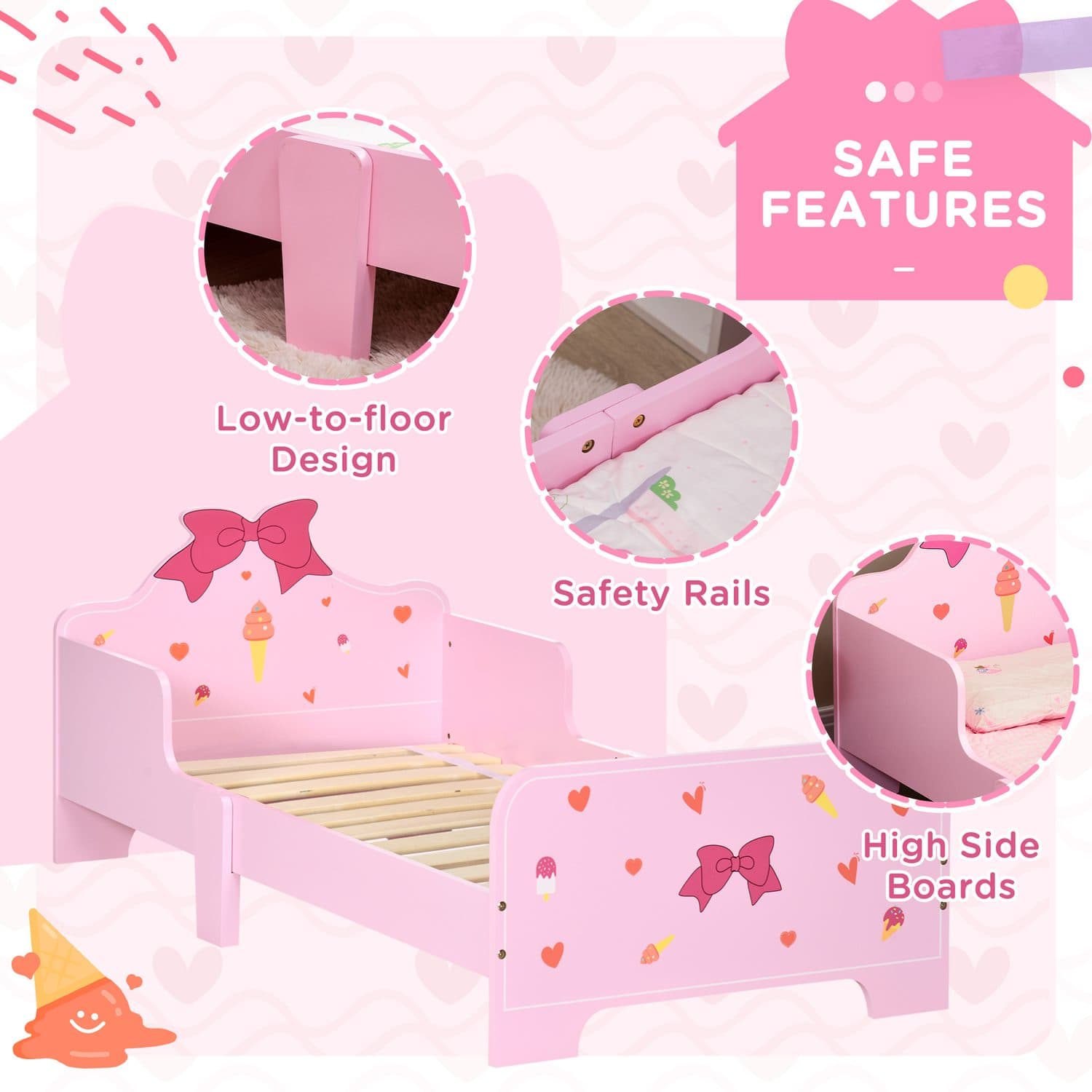 ZONEKIZ Princess Toddler Bed for a Safe & Magical Sleep - image 1