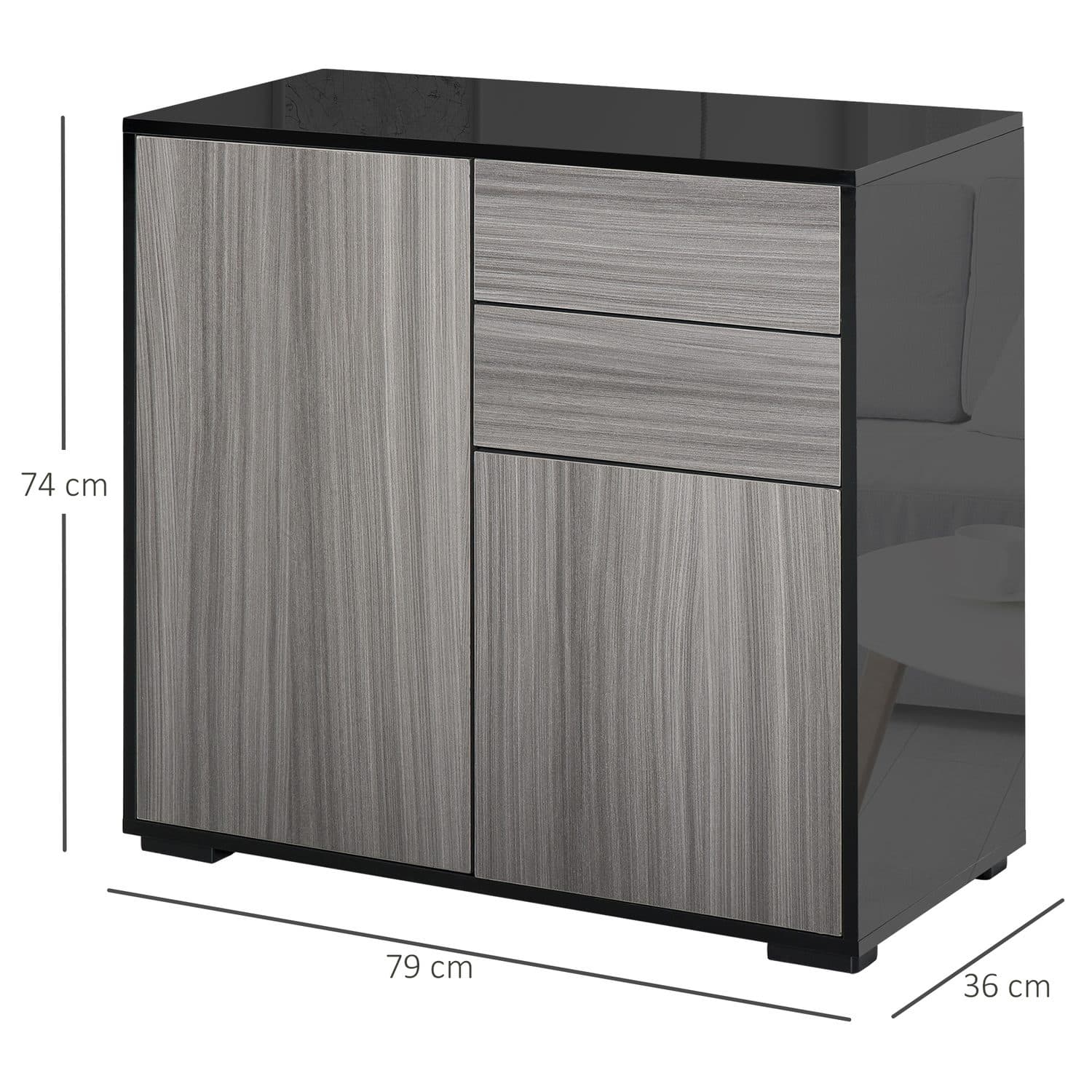 High Gloss Push-Open Sideboard - image 2