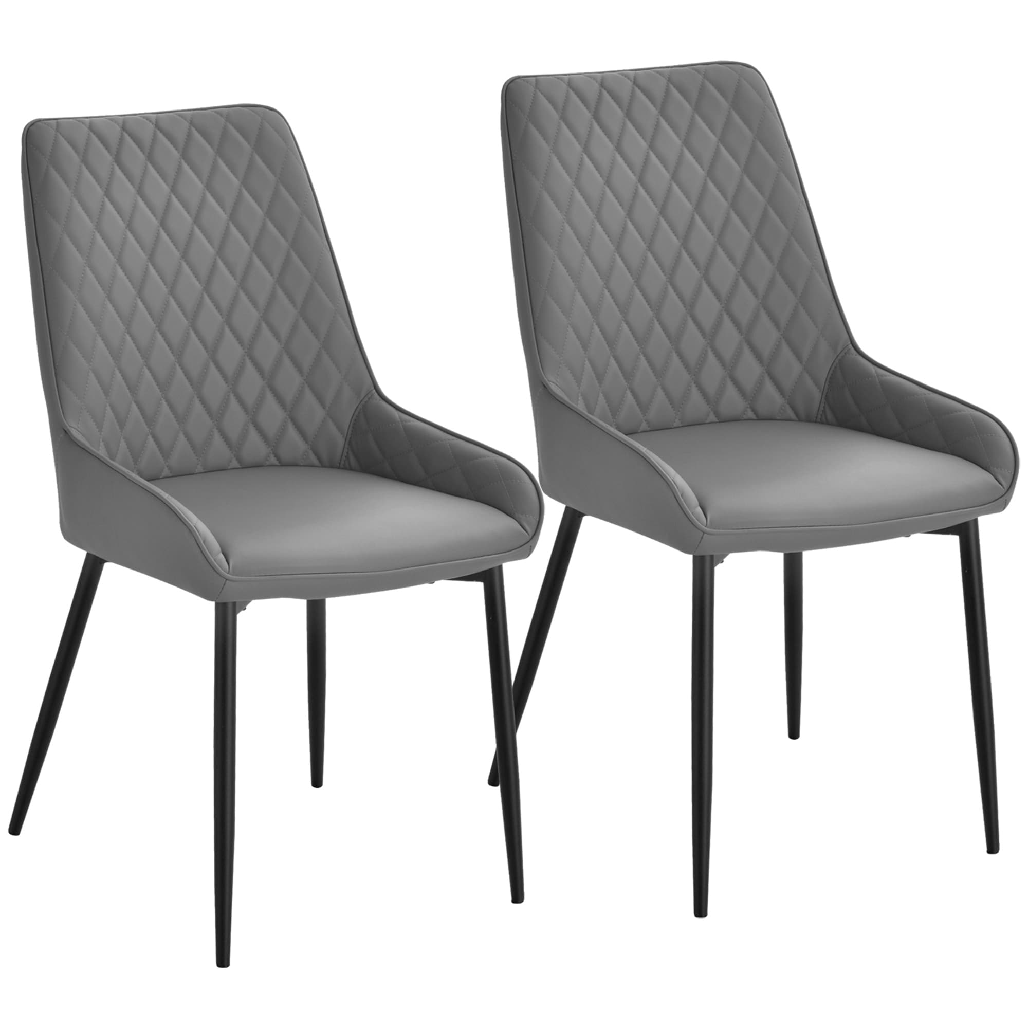 Grey Quilted PU Leather Chairs