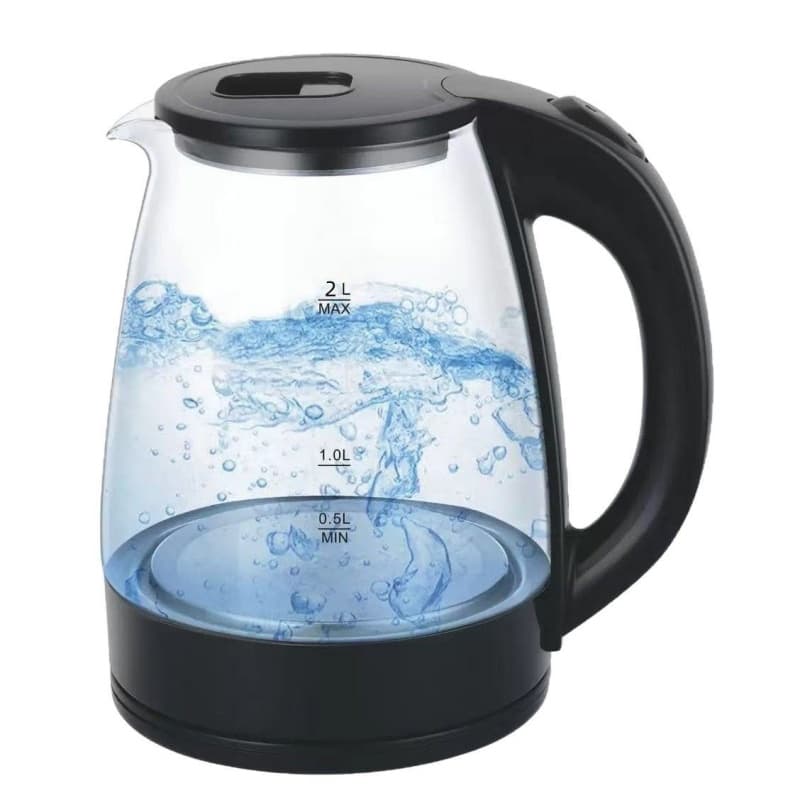 2L Glass Electric Kettle with Blue LED Illumination and Printed Level Markings - Default