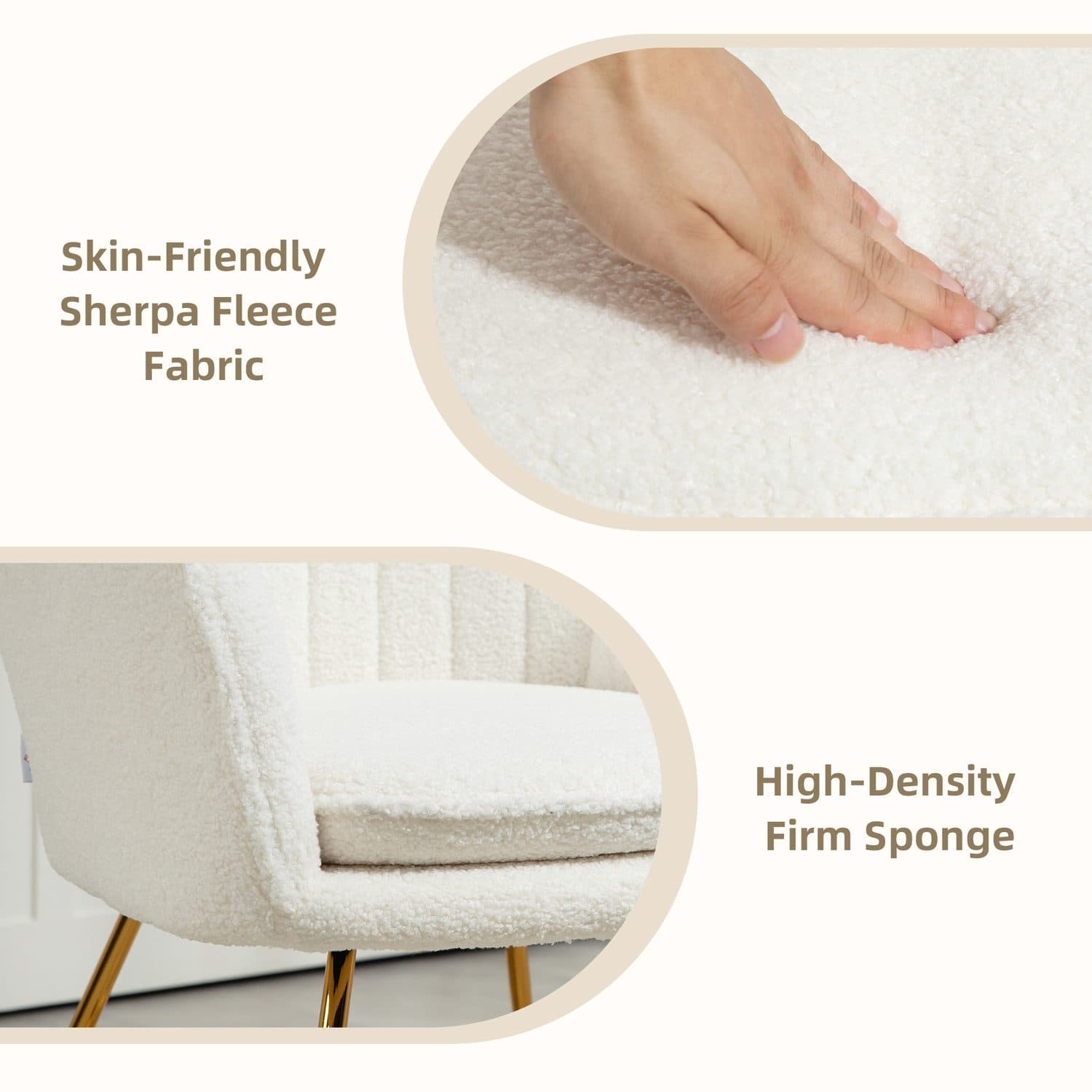Cream Sherpa Chairs - image 2