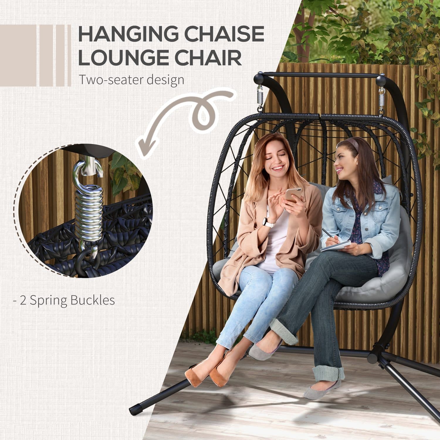Two-Seater Hanging Egg Chair - image 4