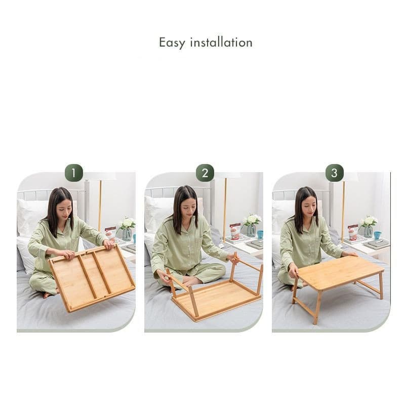 Folding Bamboo Bed Desk for Laptops, Books and Breakfast Trays - image 2