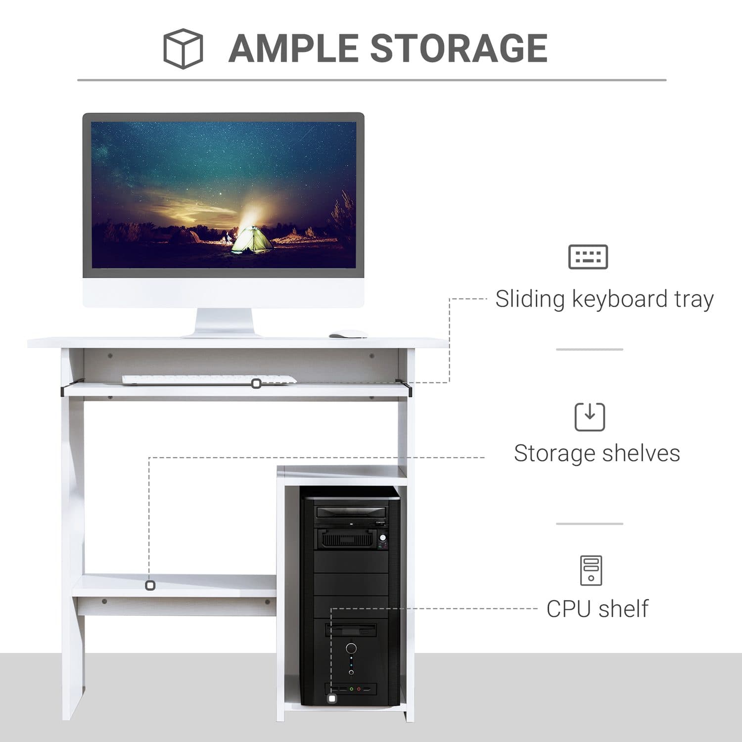 Compact White Desk - image 2
