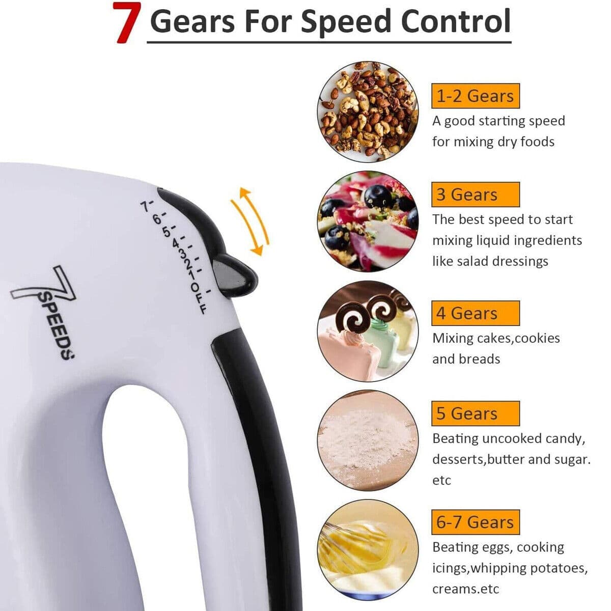 7 Speed Electric Hand Mixer for Baking Prep - image 10