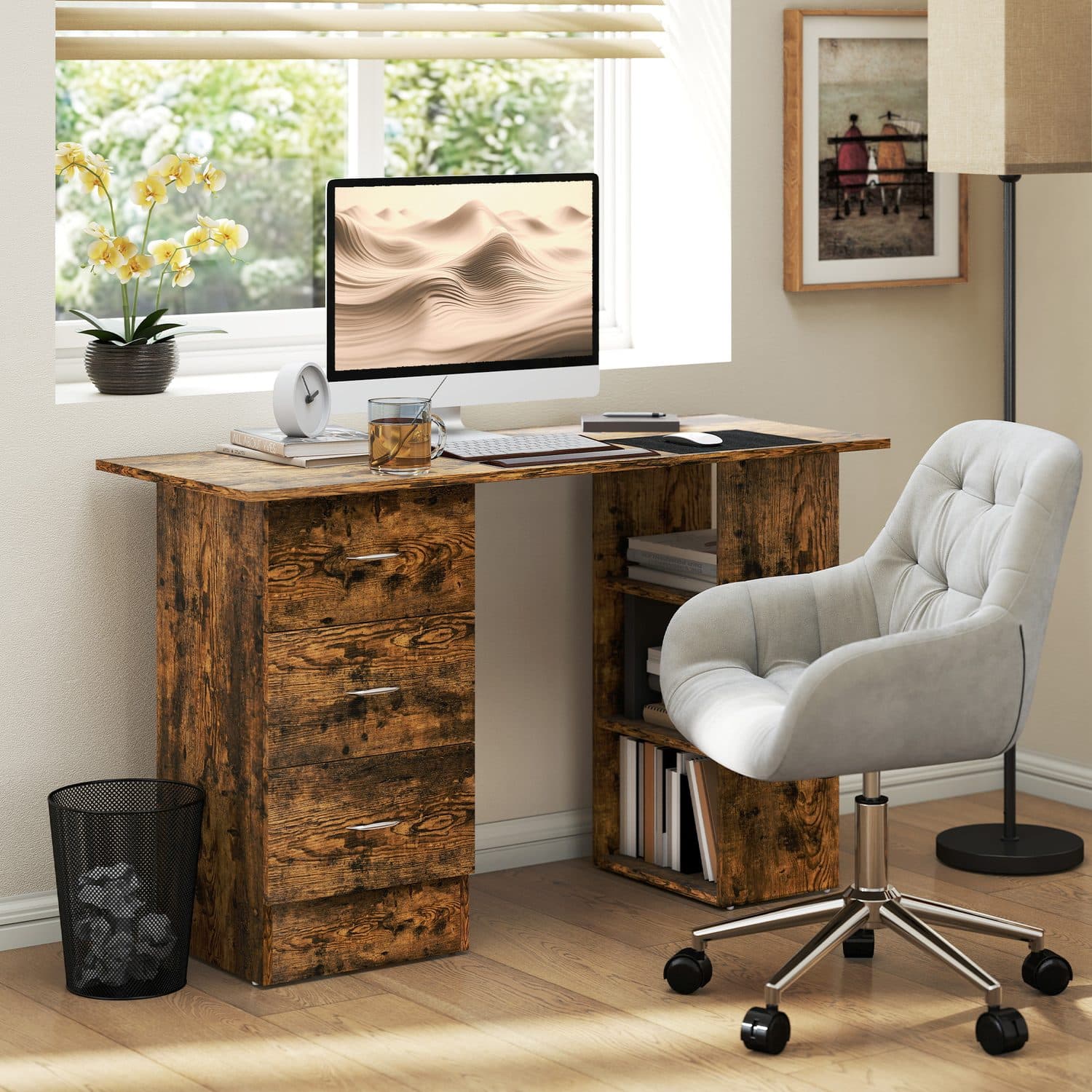 Rustic Brown Desk - image 3