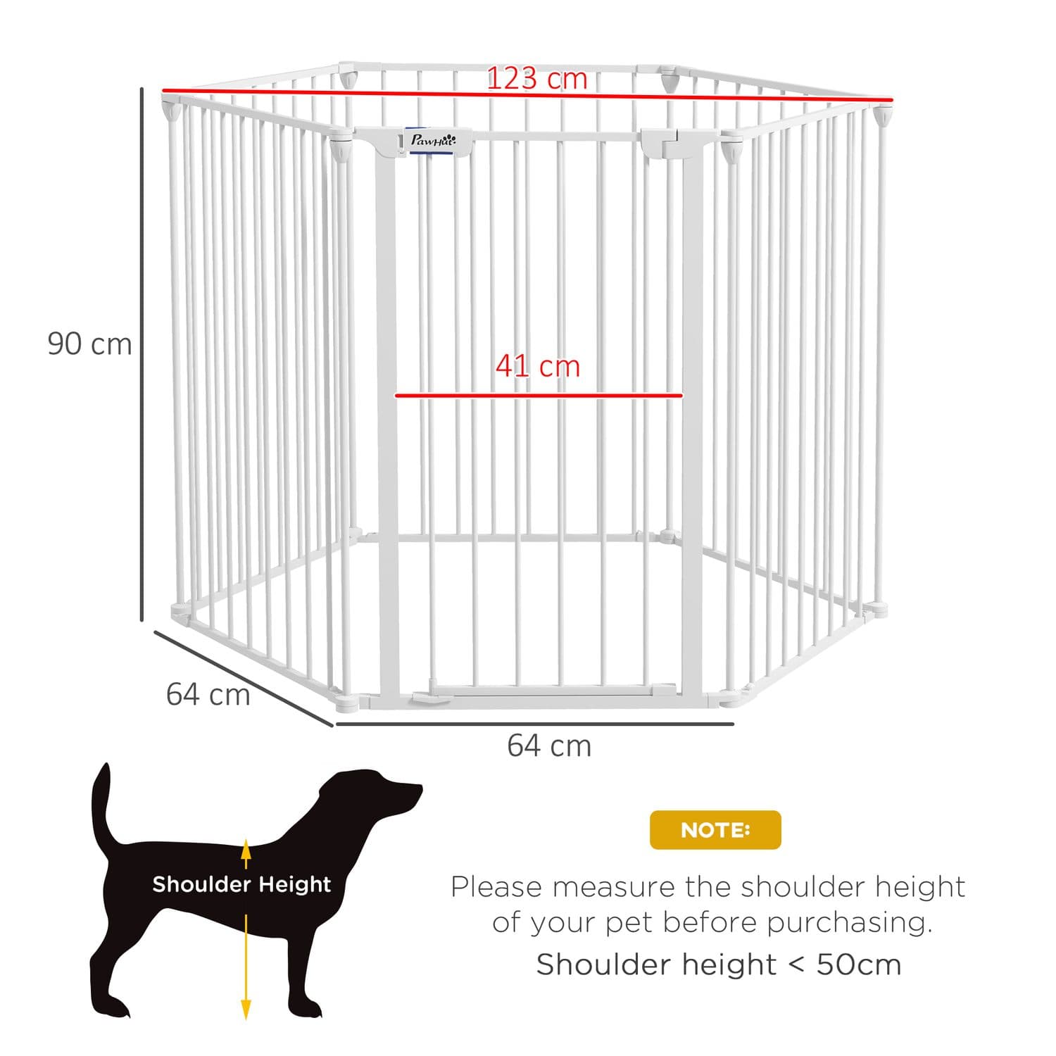 PawHut 6 Panel Foldable Dog Playpen with Lockable Door - image 2
