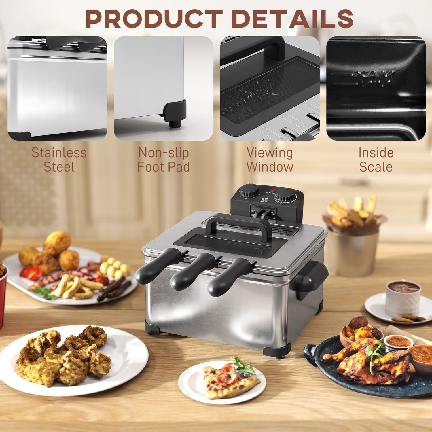 5-Litre Stainless Steel Deep Fat Fryer With Timer - image 3