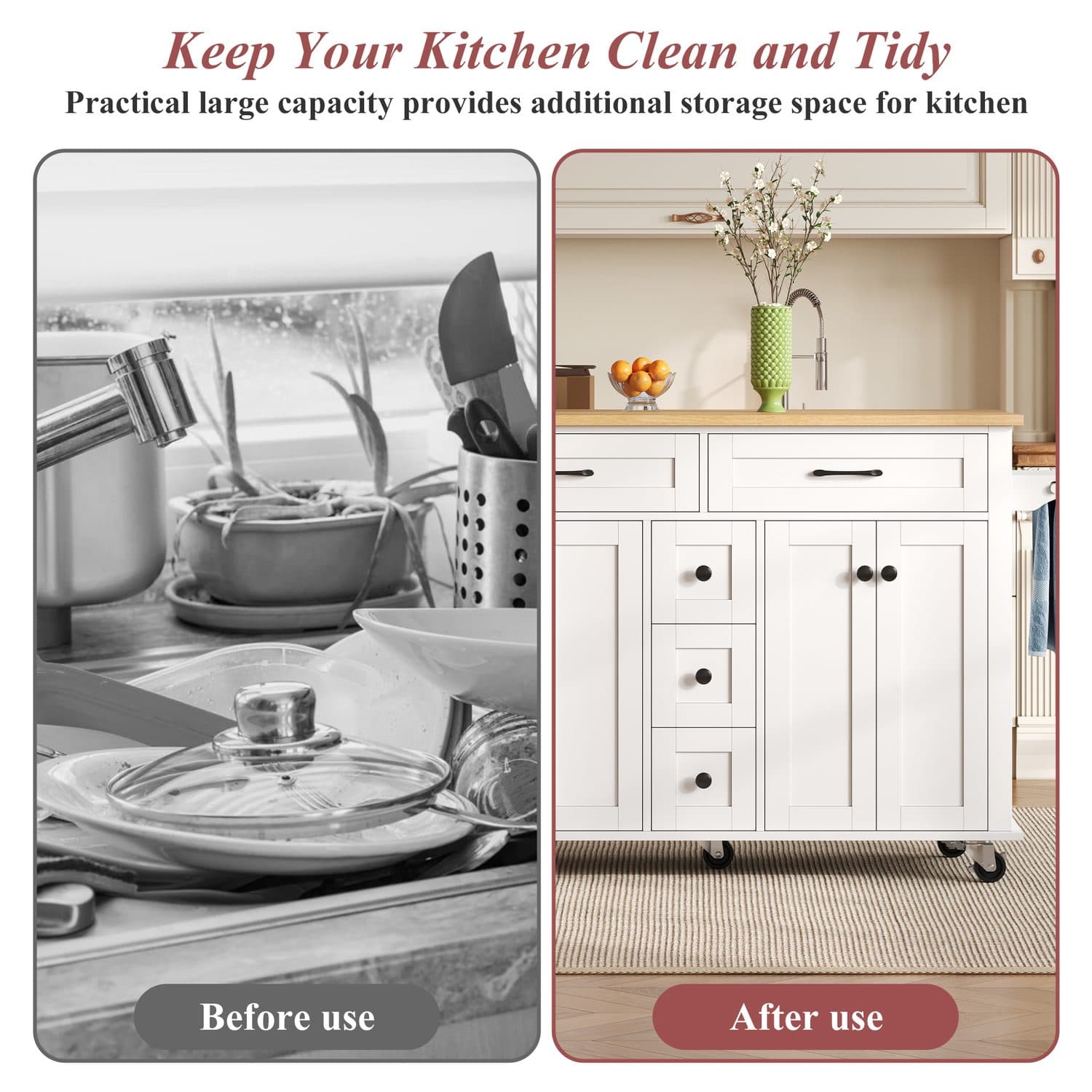 Dropleaf Kitchen Island - image 4