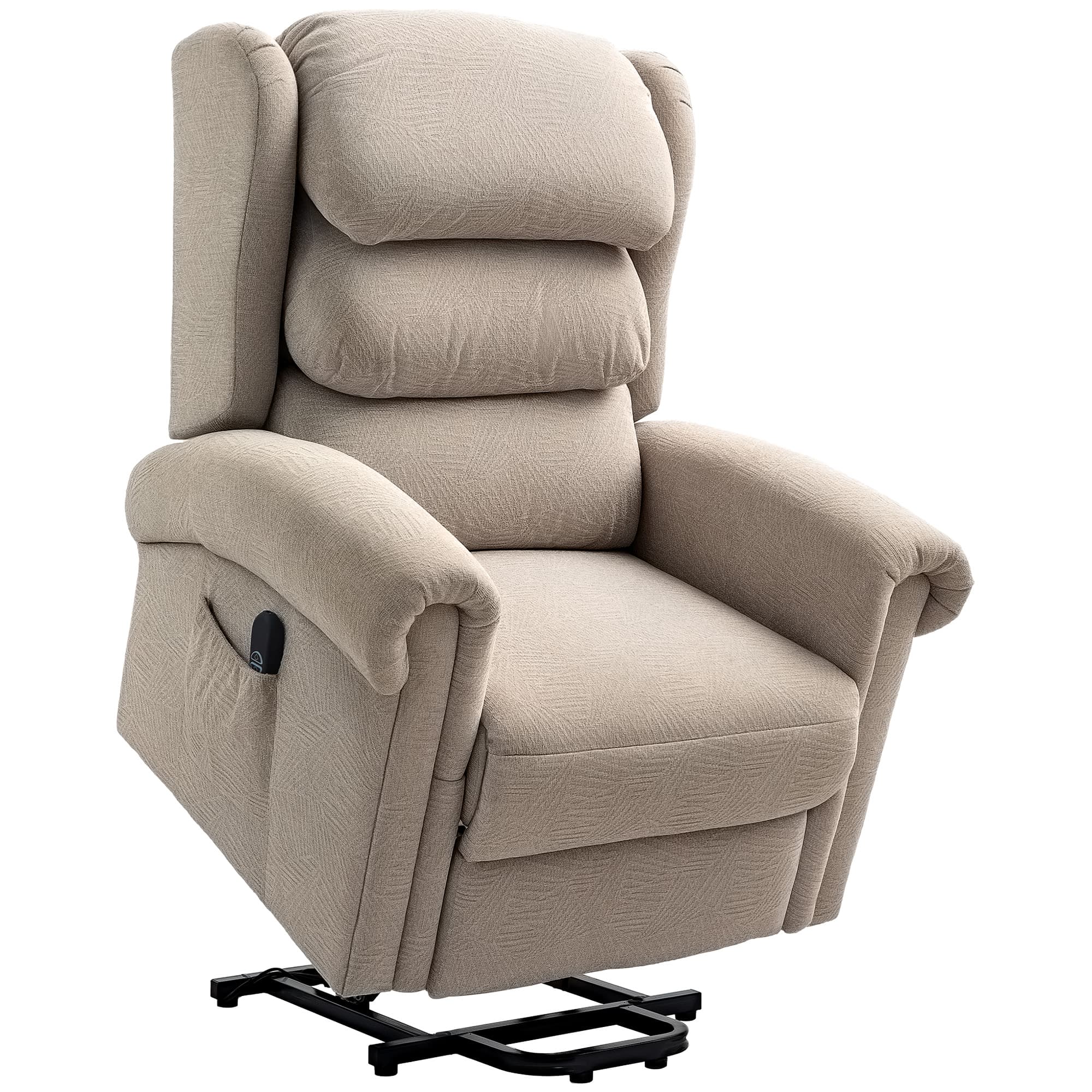 Khaki Velvet Electric Riser Recliner