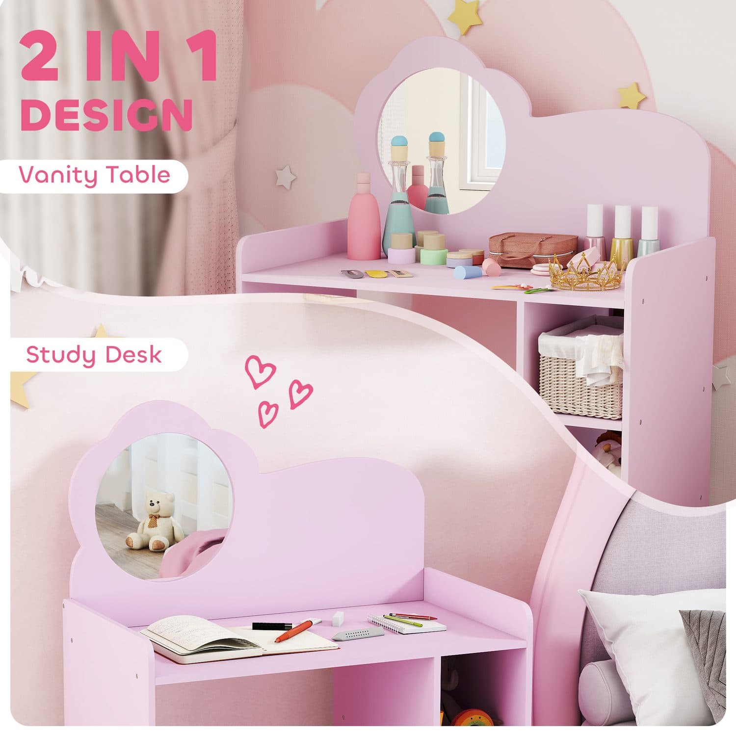 Purple Kids Dressing Table Set - image 3