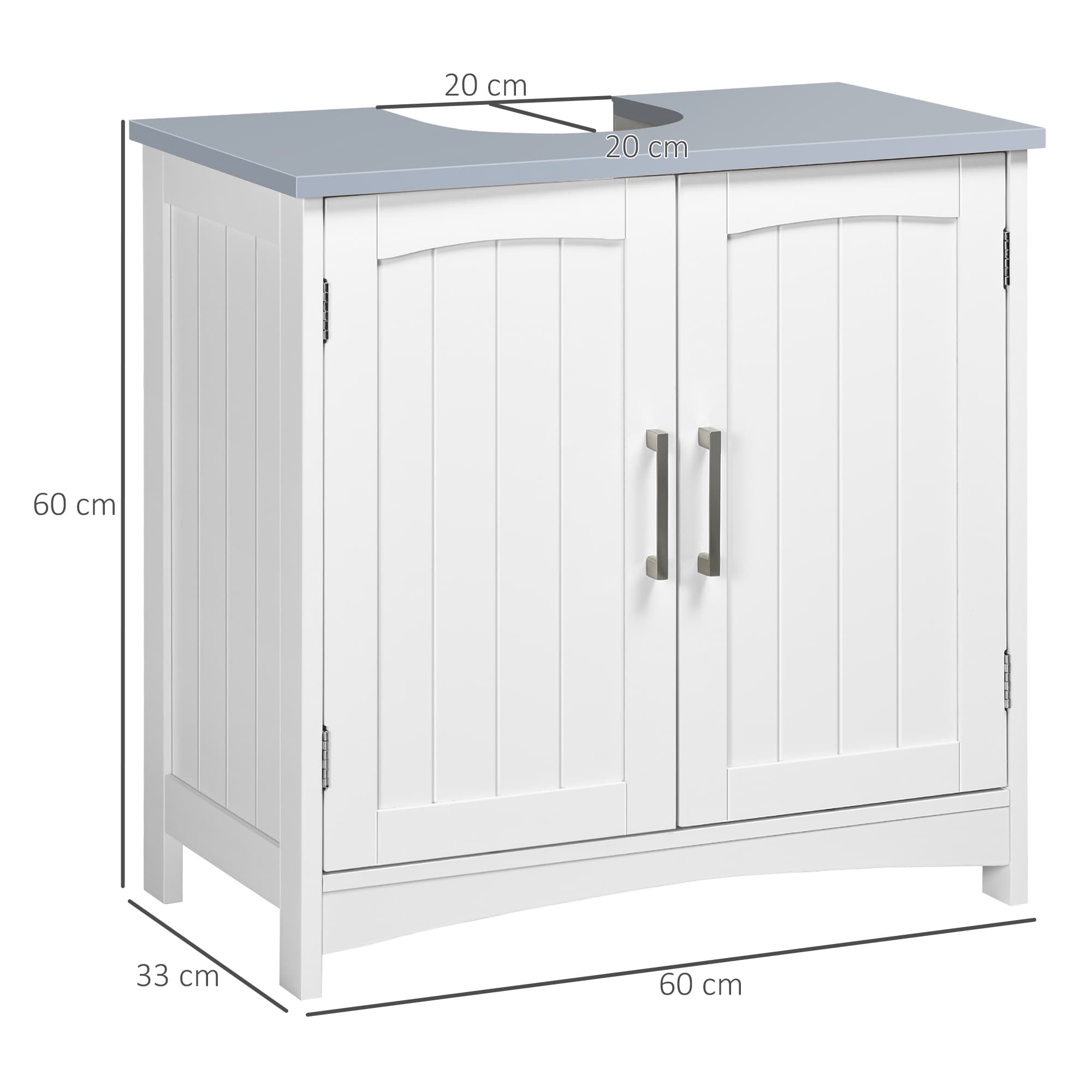 White Under-Sink Cabinet with Adjustable Shelves - image 4