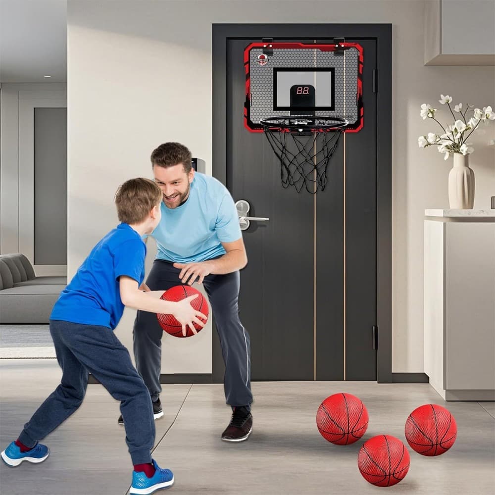 Kids’ Over-Door Basketball Hoop with Electronic LED Scoreboard - image 7