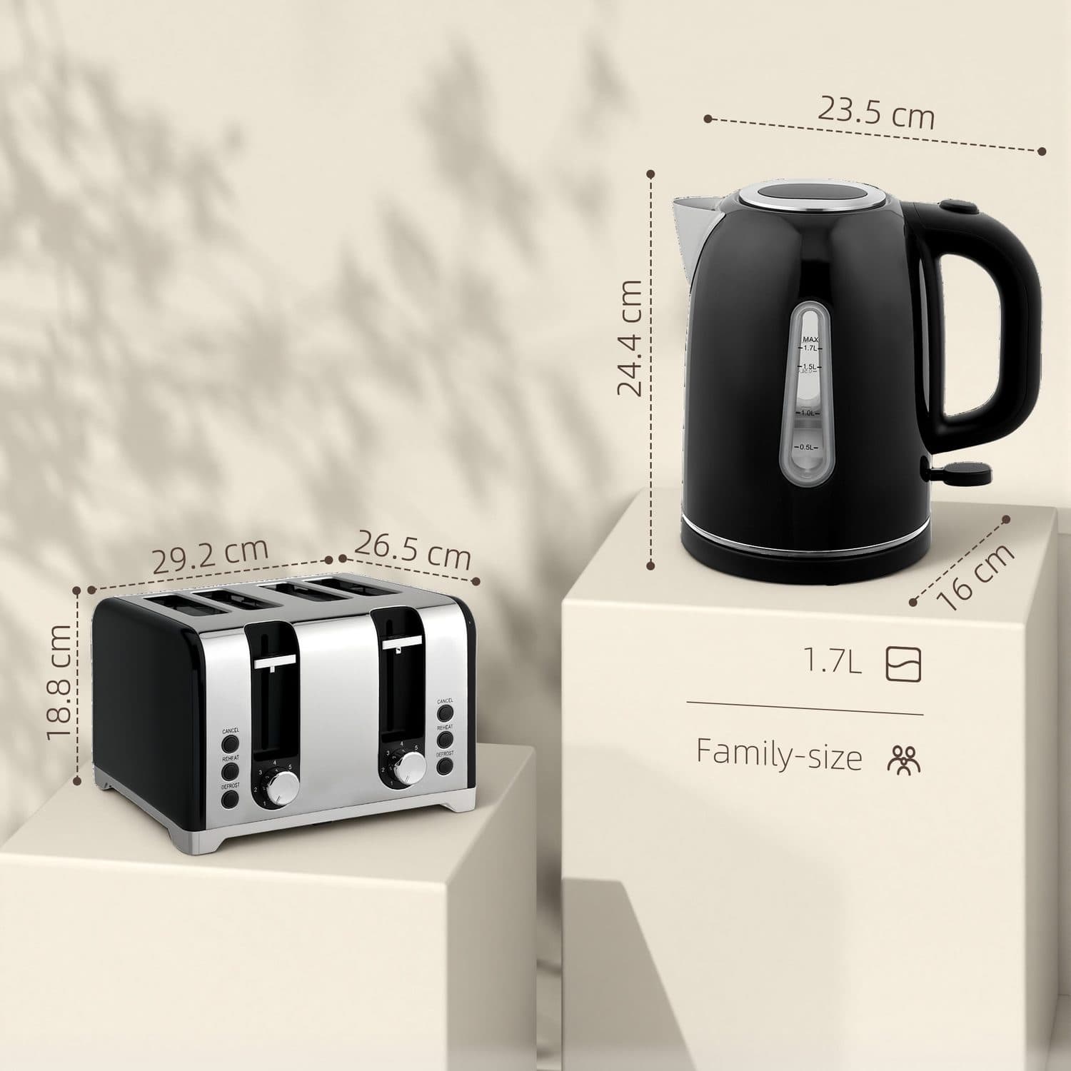Black Kettle & Toaster Set - image 5
