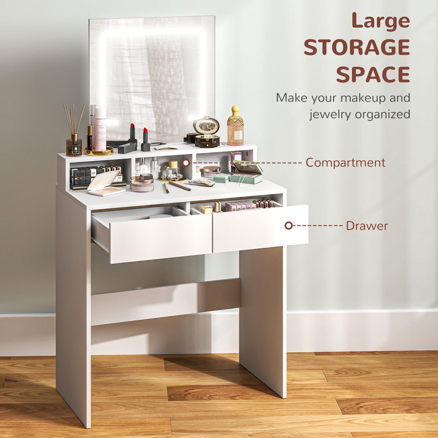 White LED Dressing Table - image 2