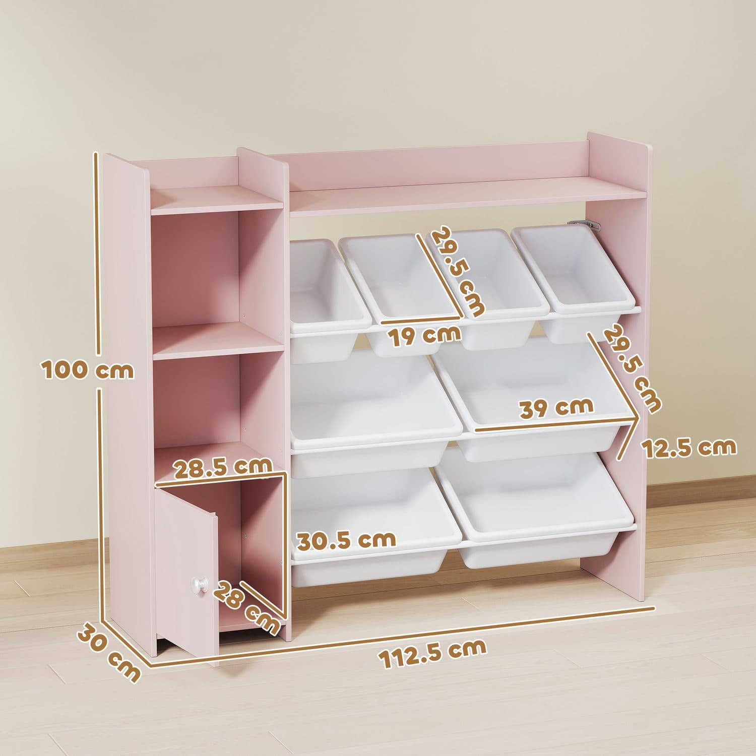Pink Toy Storage Unit & Bins - image 4