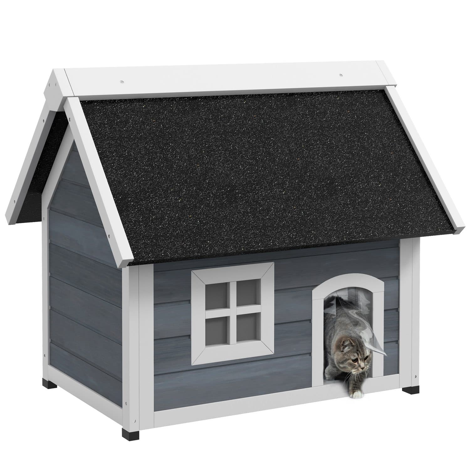 PawHut Outdoor Cat House with Three Doors
