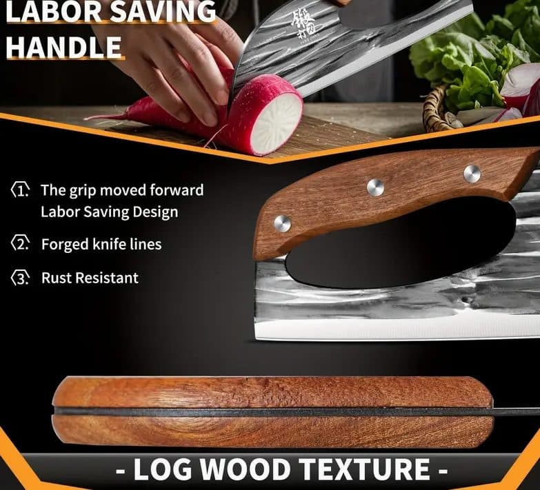 Heavy duty kitchen cleaver for meat, bones and prep - image 7