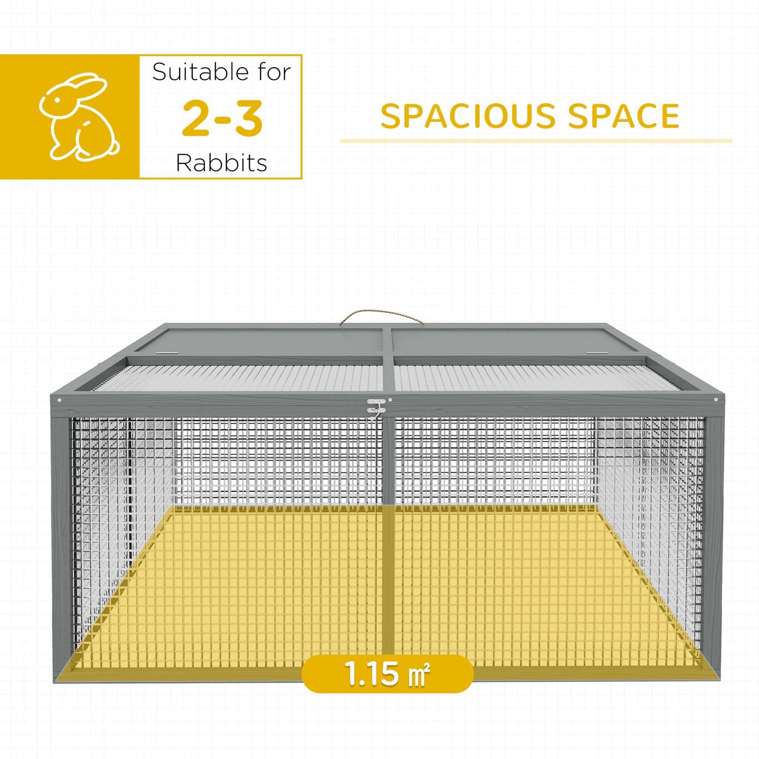 Foldable Wooden Rabbit Hutch for Multiple Rabbits - image 3