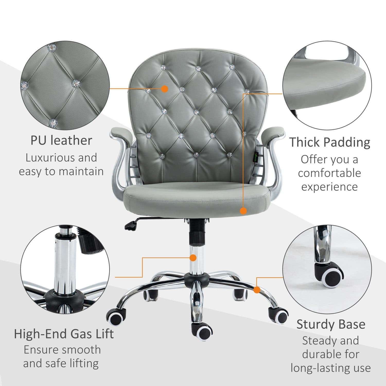 Vinsetto Grey Ergonomic Chair - image 3