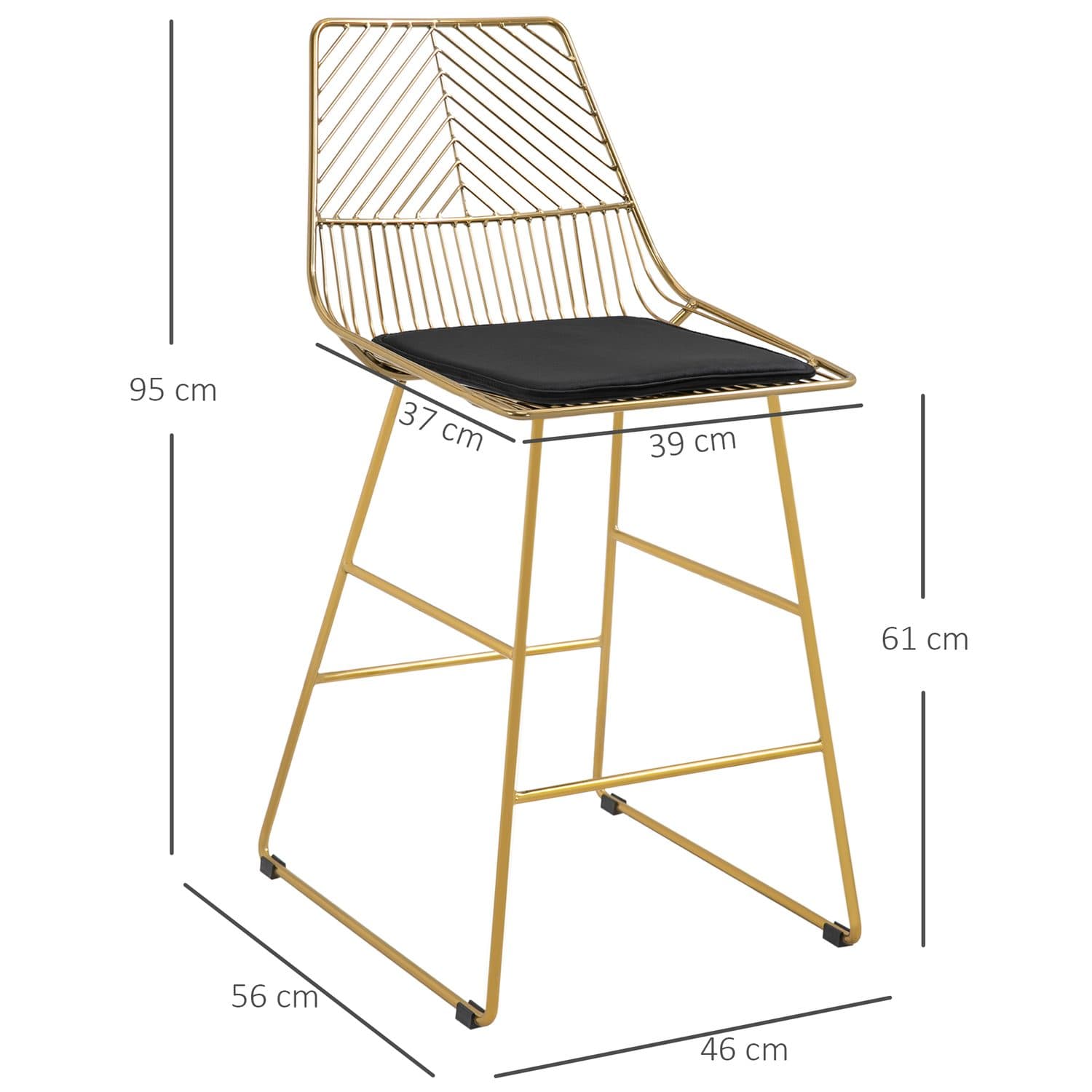 Modern Gold Geometric Bar Stools - image 2