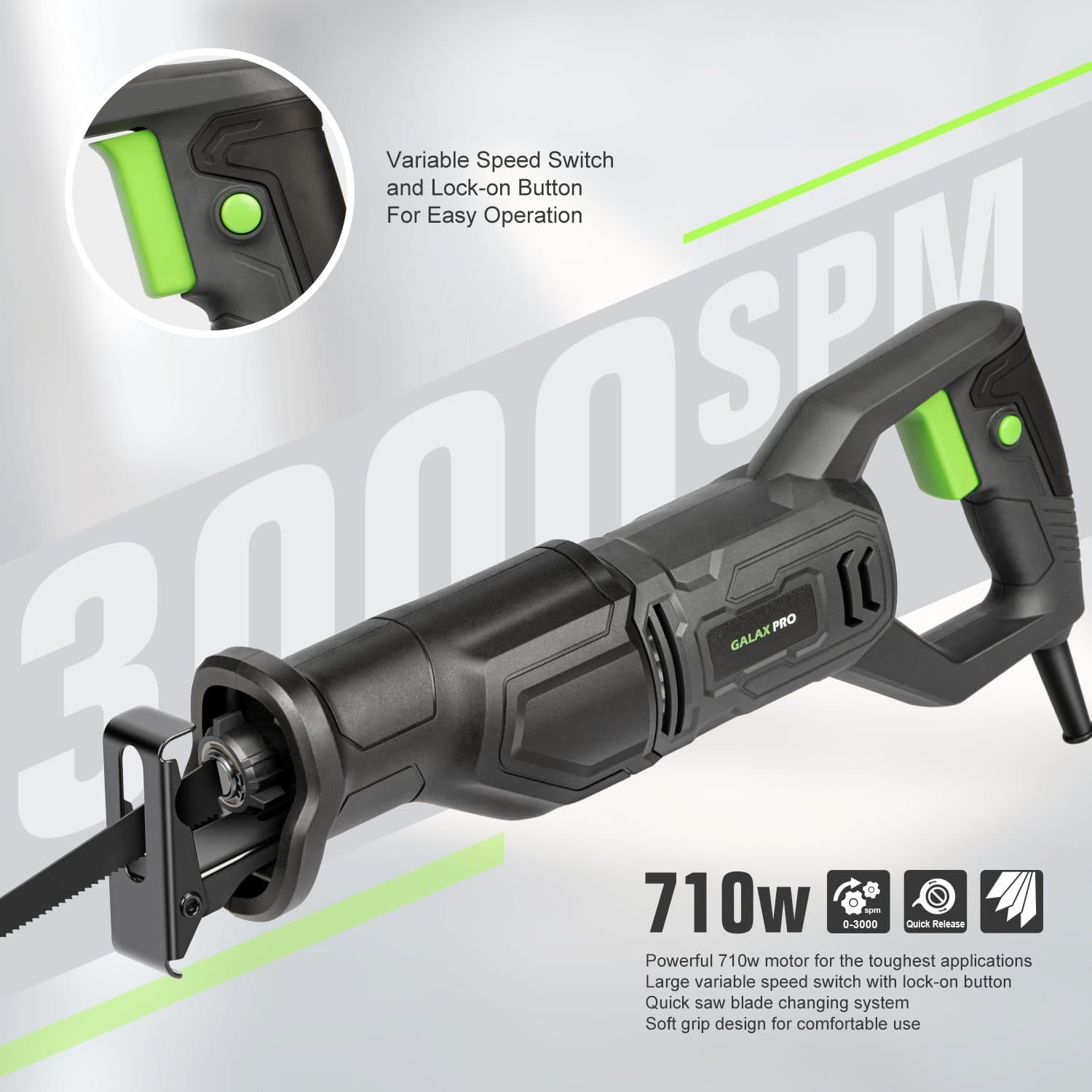 710W Reciprocating Saw for Wood, Metal and PVC Cuts - image 4