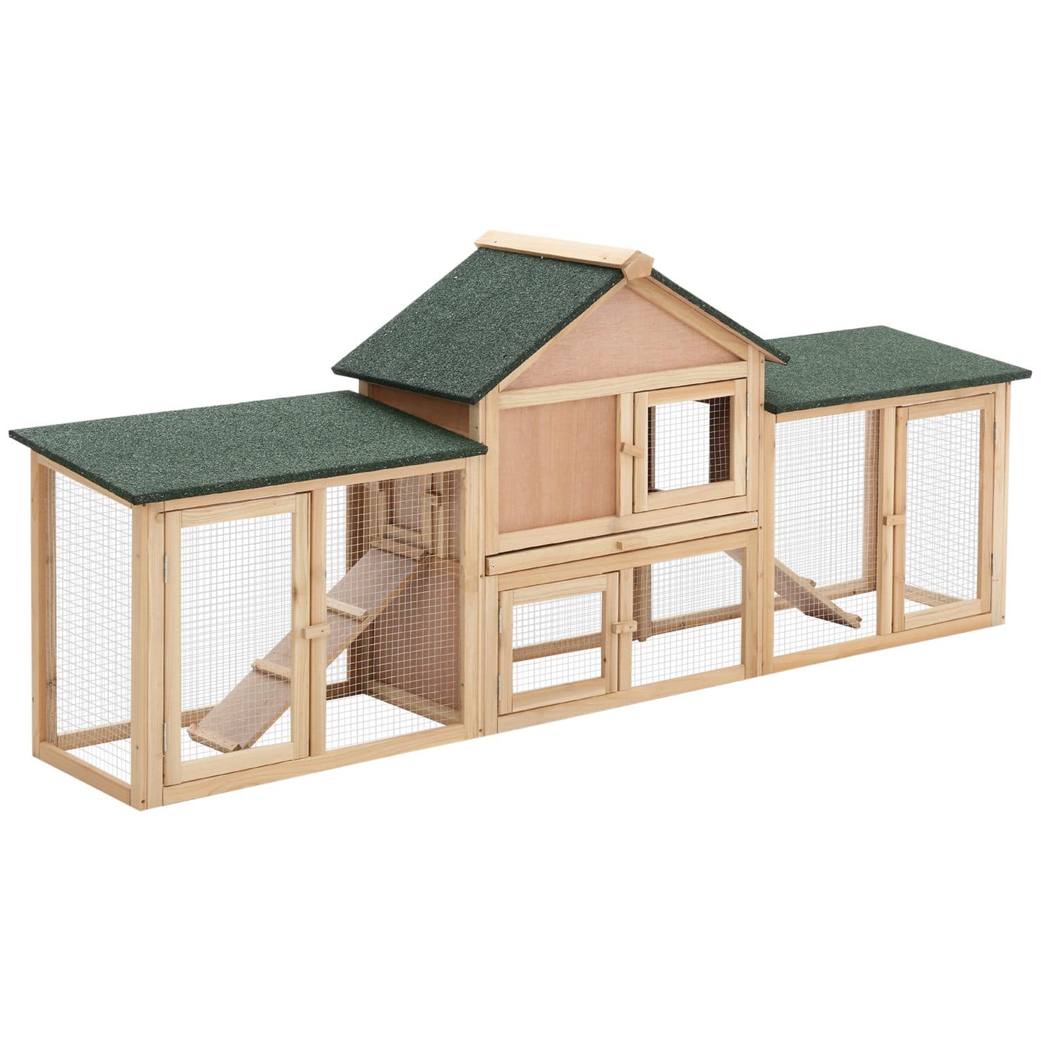 PawHut Large 2 Storey Rabbit Hutch with Run